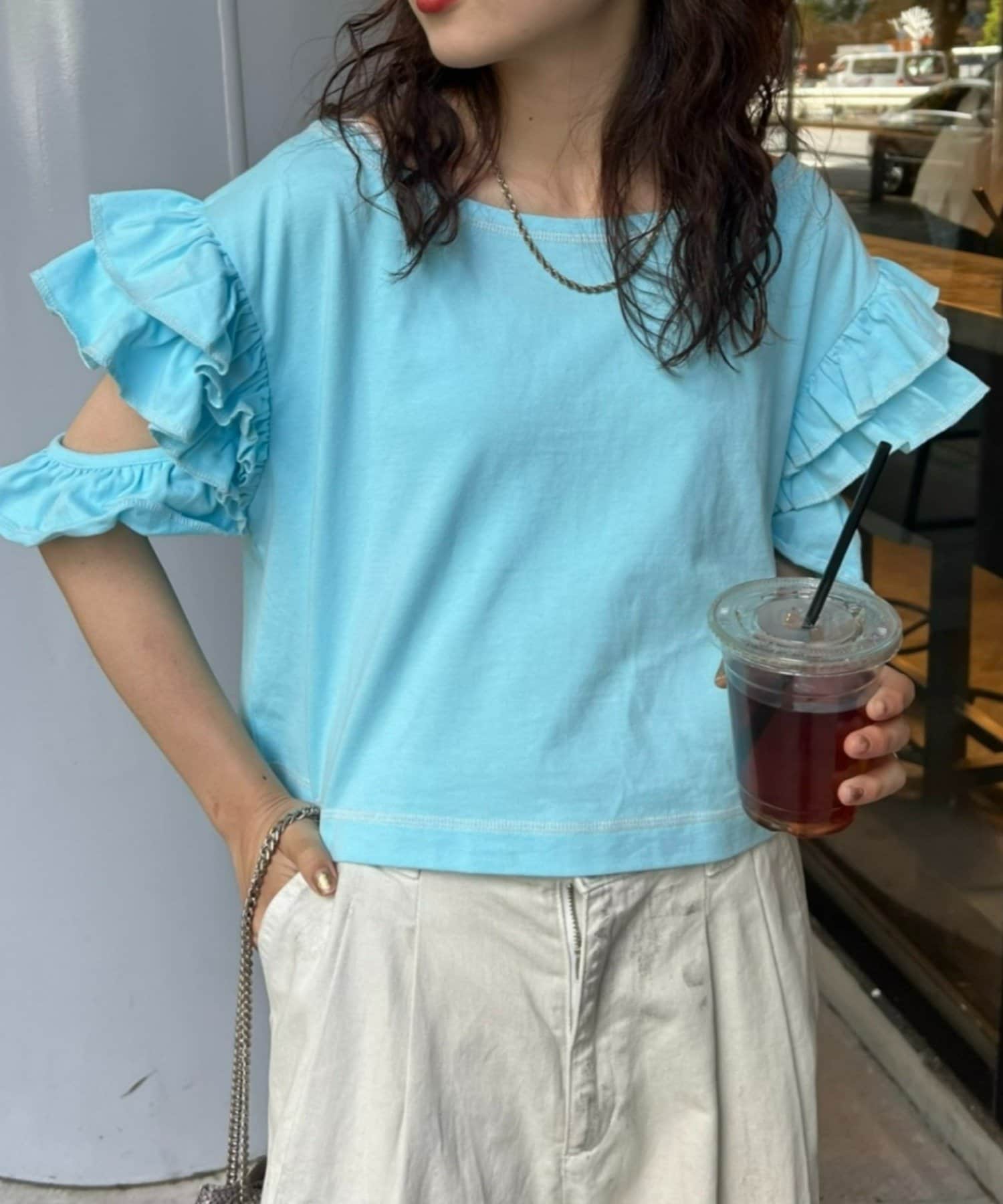 ◇いろんな気分に合わせて服を選ぶ女の子のためのシリーズ【HELLO.SANFRANCISCO】◇程よい肌見せが叶う♪大人気フリルトップスから夏バージョンが登場！■デザイン人気のトップスが夏仕様にバージ