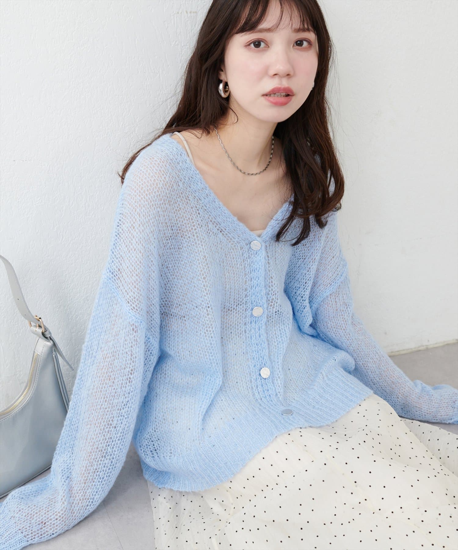 WEB限定】シアーオーバーサイズカーデ | natural couture WEB限定】シアーオーバーサイズカーデ | natural couture