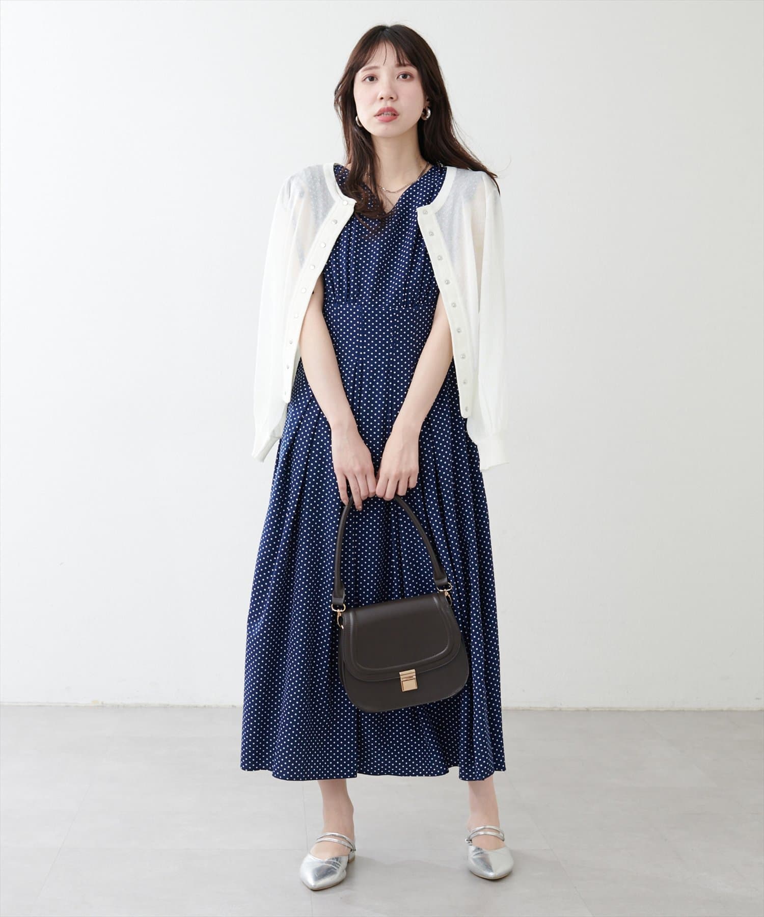 natural couture(ナチュラルクチュール) 【WEB限定】ドロストリボンハイウエストワンピース