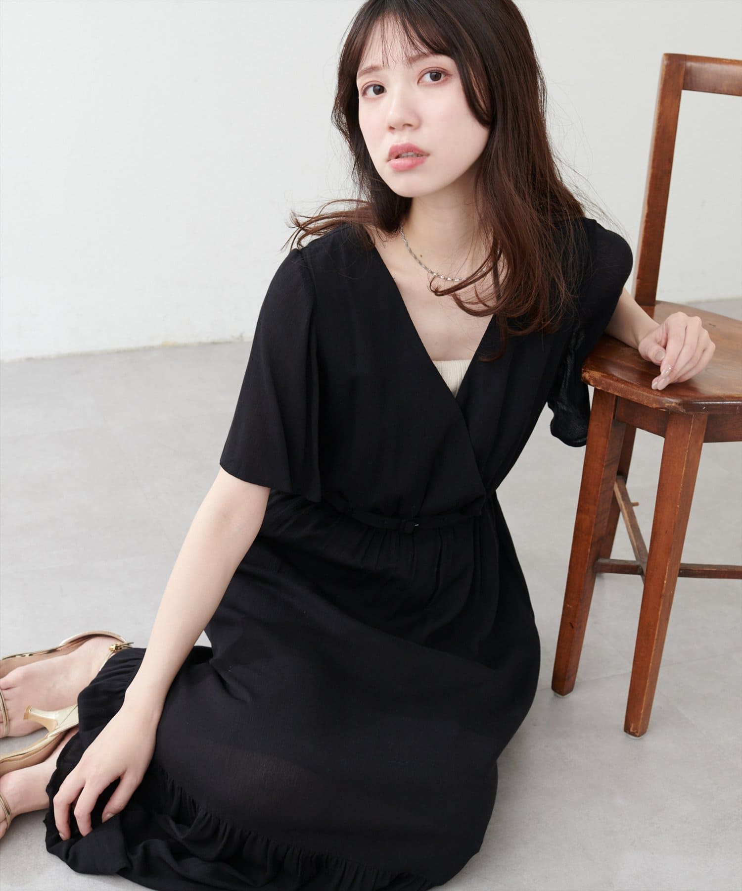 natural couture(ナチュラルクチュール) 【WEB限定】ワッシャー楊柳リゾートワンピース