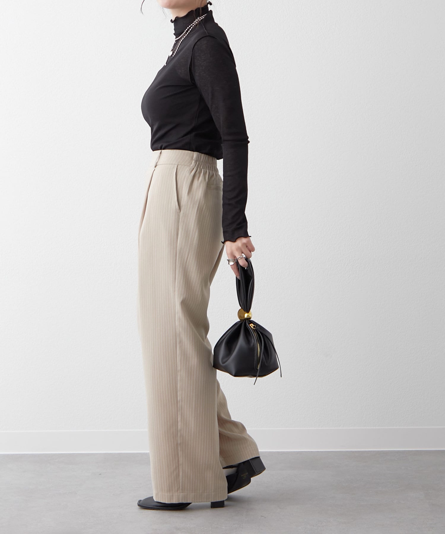 NICE CLAUP / OLIVE des OLIVE OUTLET(ナイスクラップ  / オリーブ デ オリーブ アウトレット) 【2025SS】シアーハイネックプルオーバー