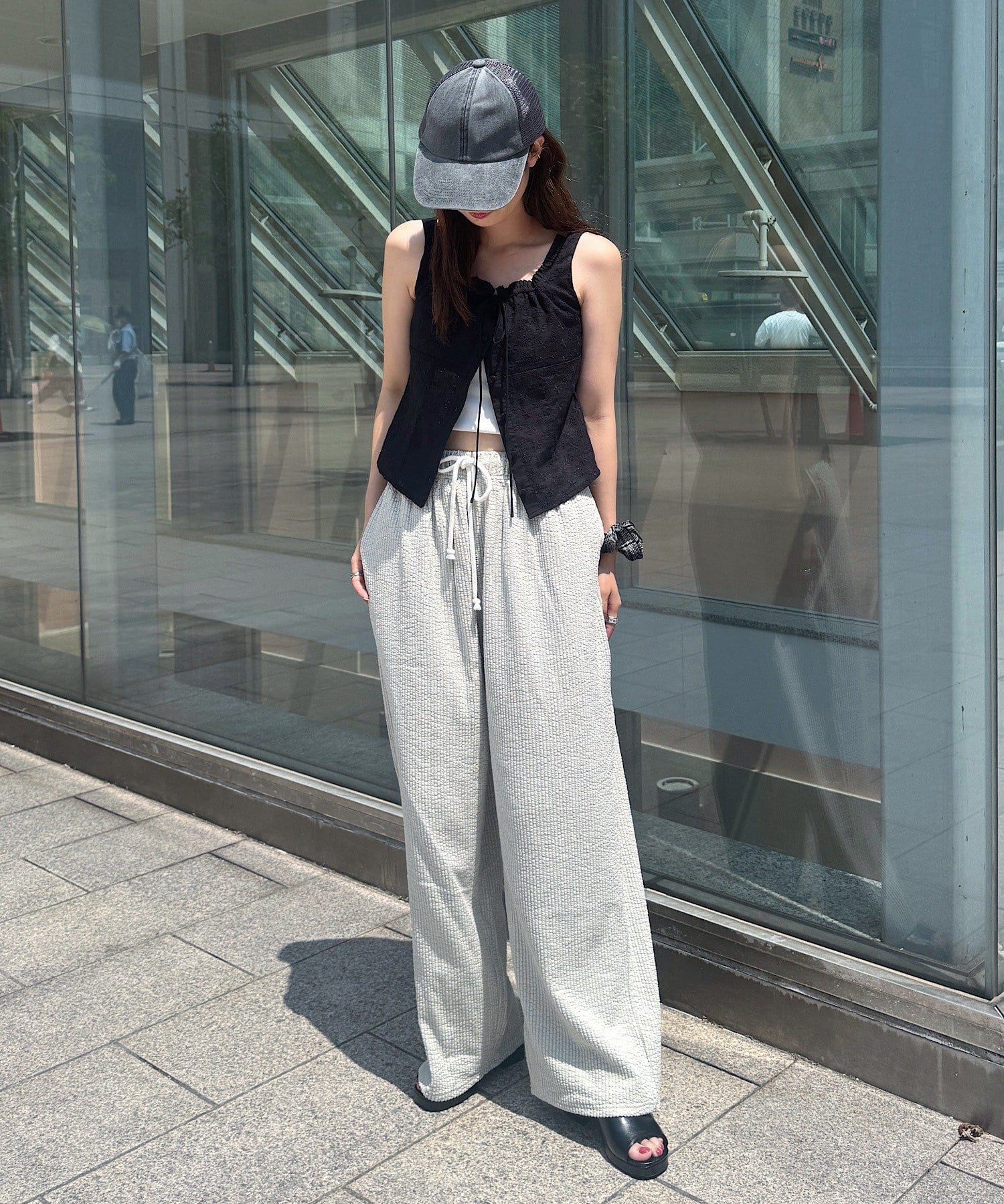 パンツ mozuku nude:masahiko maruyama - Patched Drop-Crotch 2Tuck Pants