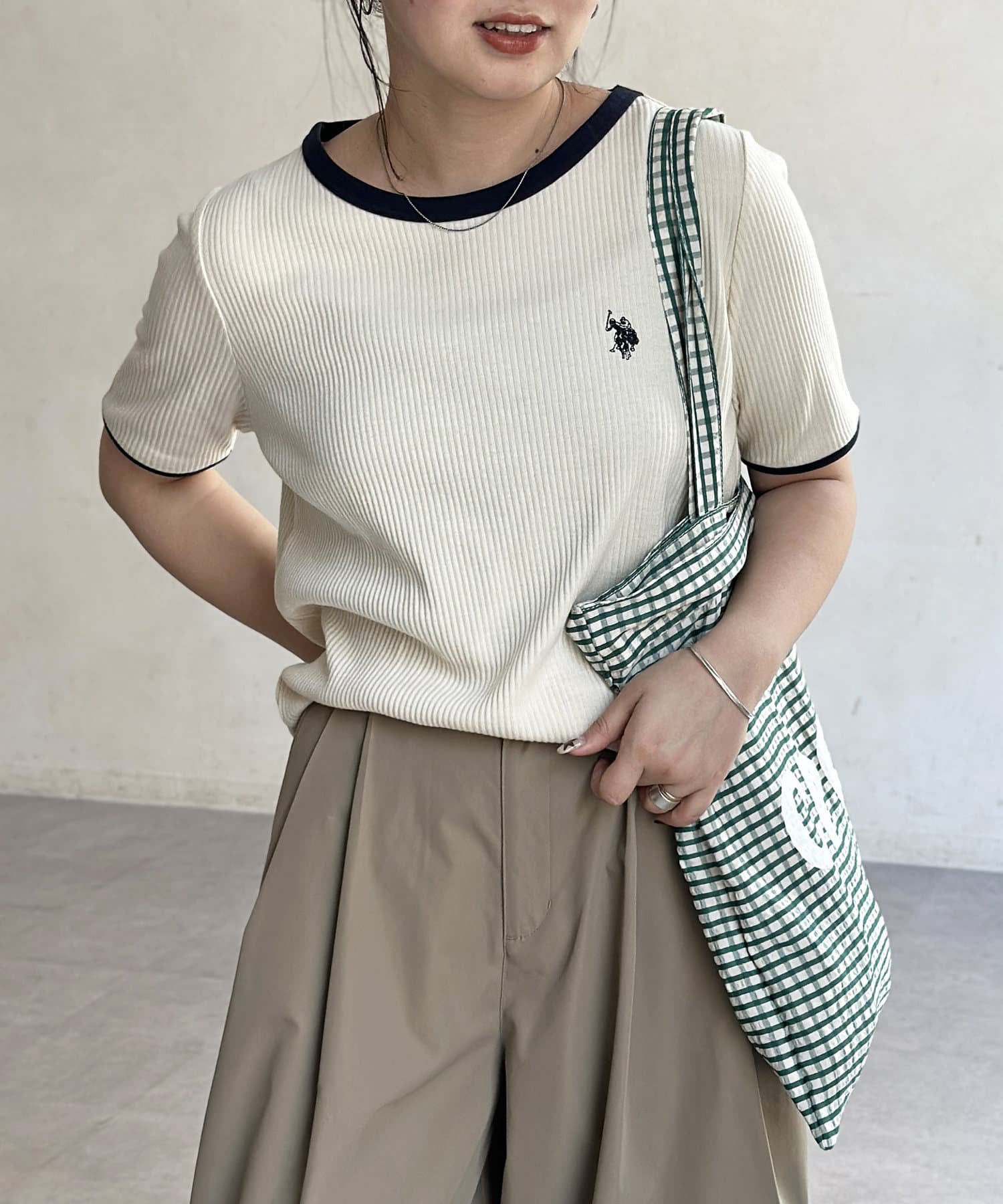 CPCM(シーピーシーエム) 【U.S. POLO ASSN.】クルーネック半袖リブT