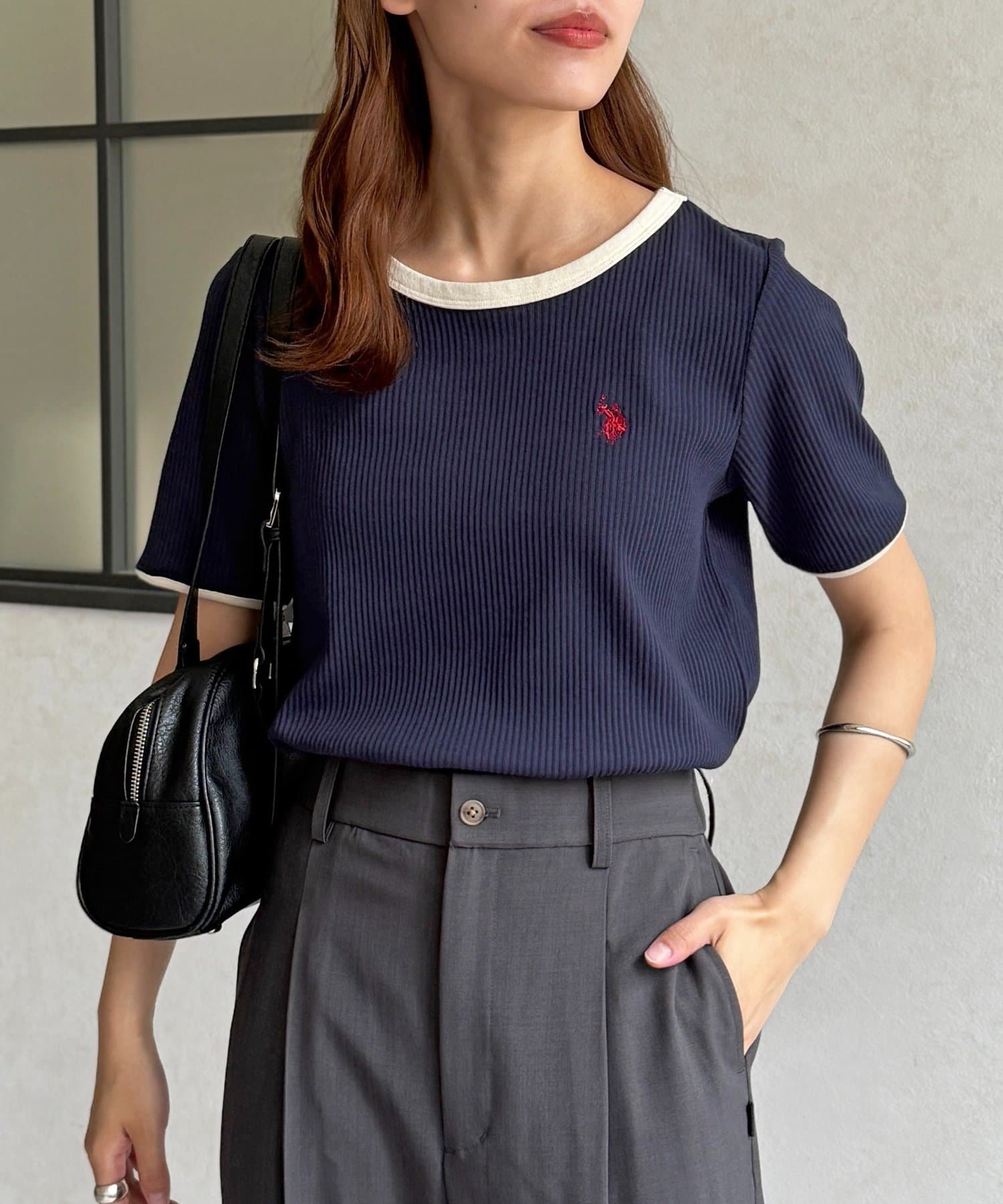CPCM(シーピーシーエム) 【U.S. POLO ASSN.】クルーネック半袖リブT