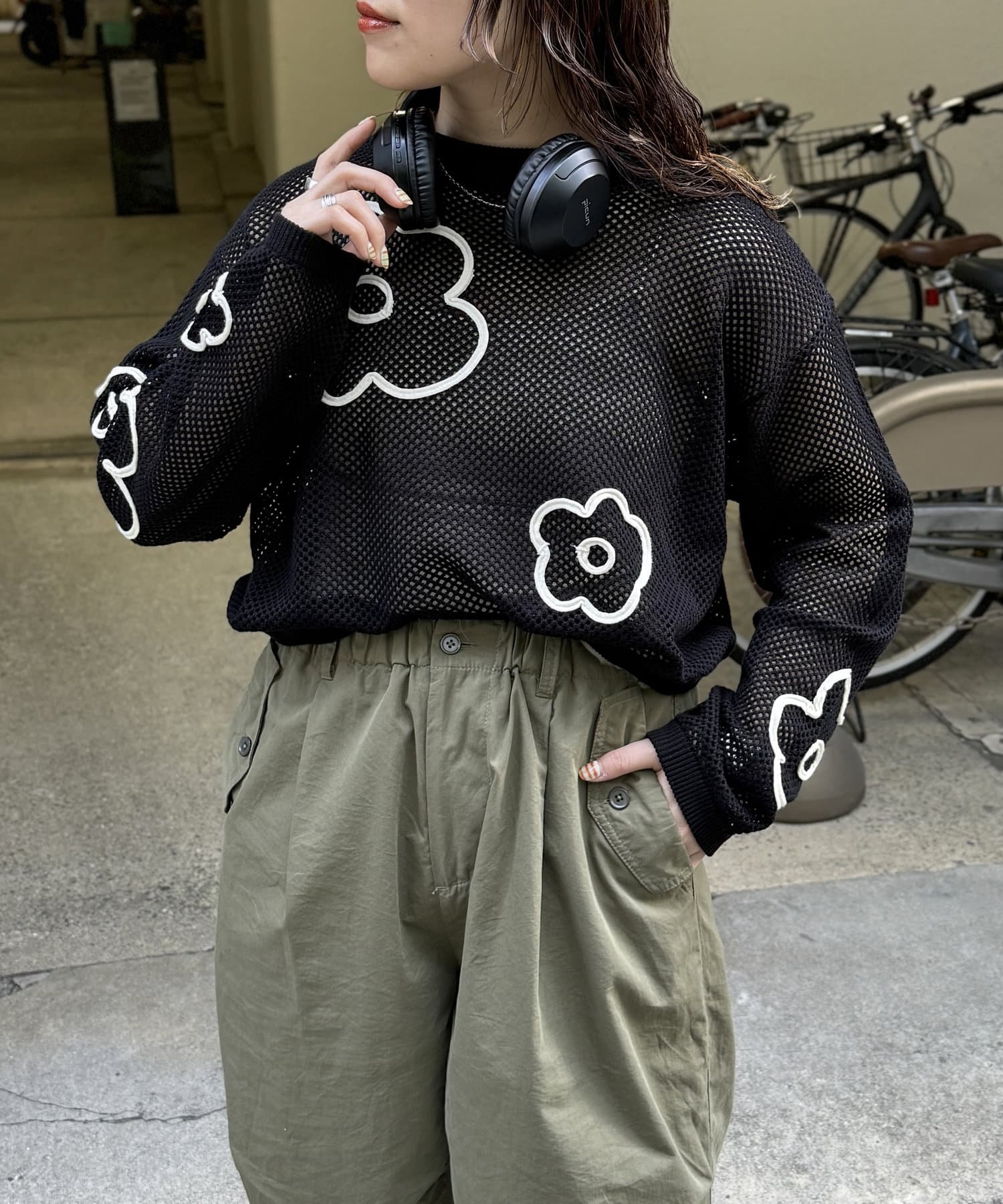 コード刺繍花柄メッシュニット | CPCM(シーピーシーエム コード刺繍花柄メッシュニット | CPCM(シーピーシーエム