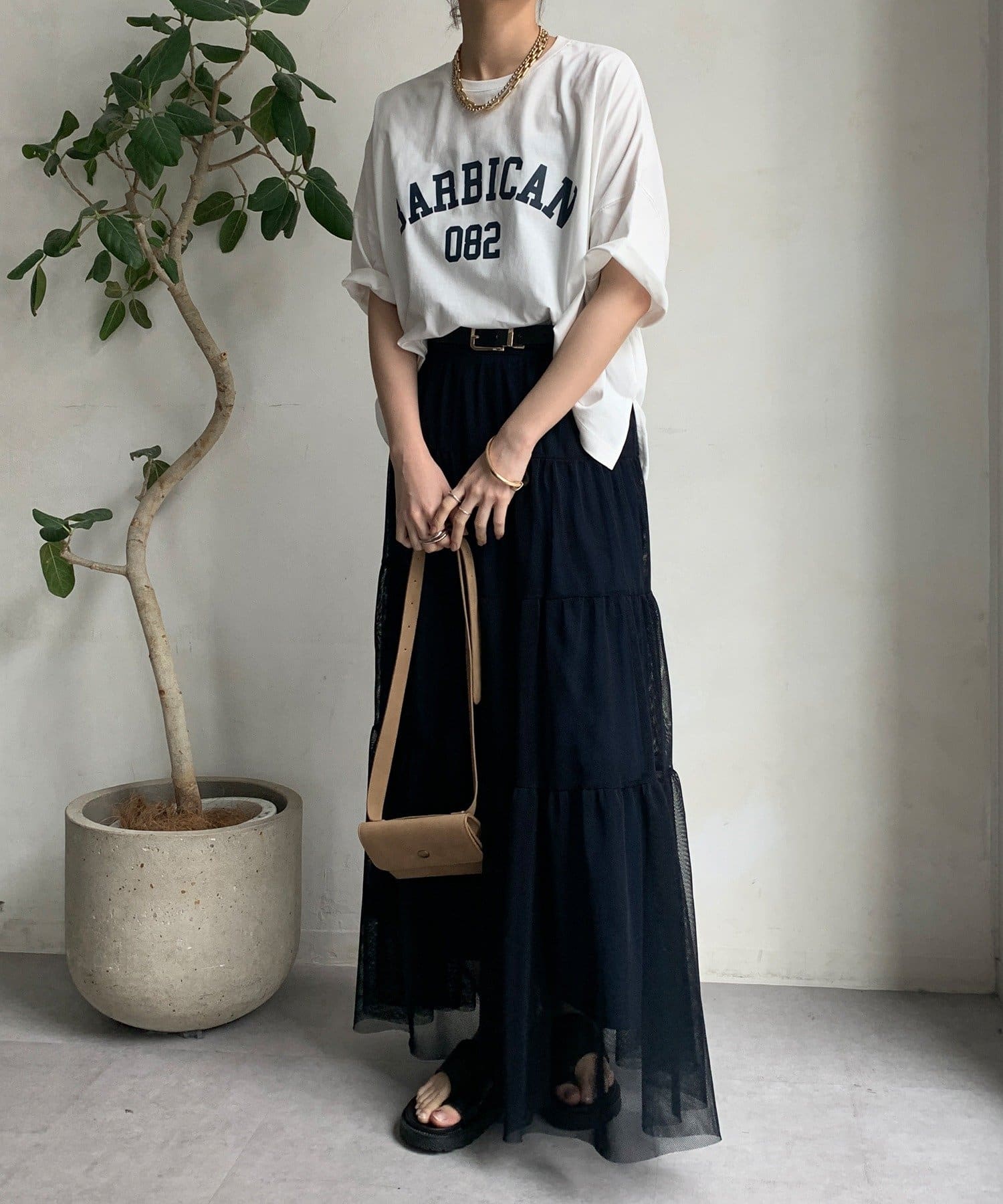 DouDouエンボスバックジップTEE エンボスバックジップTEE（Tシャツ/カットソー）｜DouDou