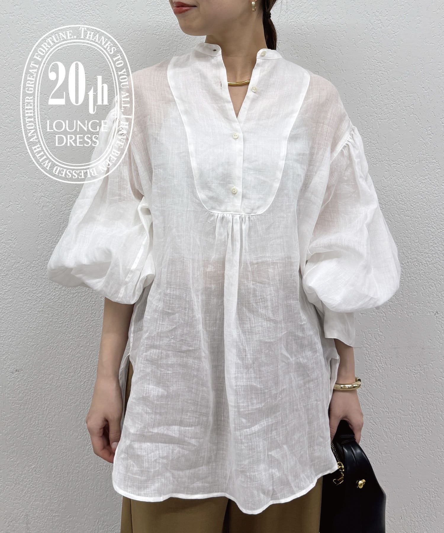 20周年限定】20thリネンギャザーチュニック | LOUNGEDRESS