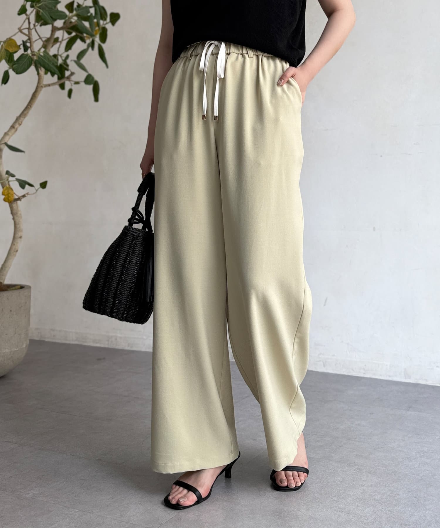 Chez toi(シェトワ) レイヤードウエストイージーパンツ