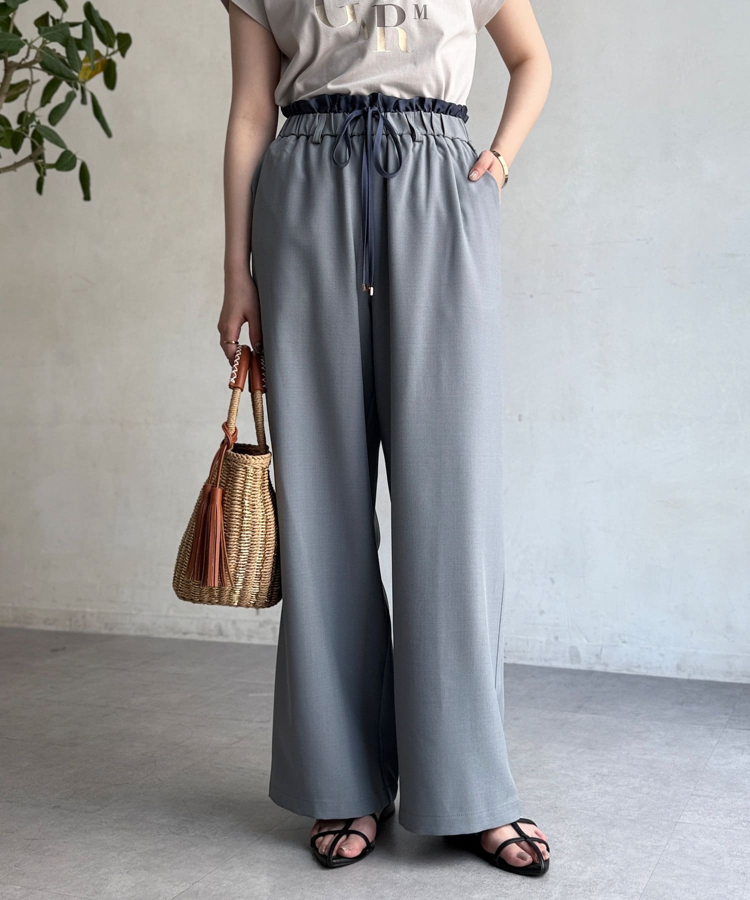 Chez toi(シェトワ) レイヤードウエストイージーパンツ