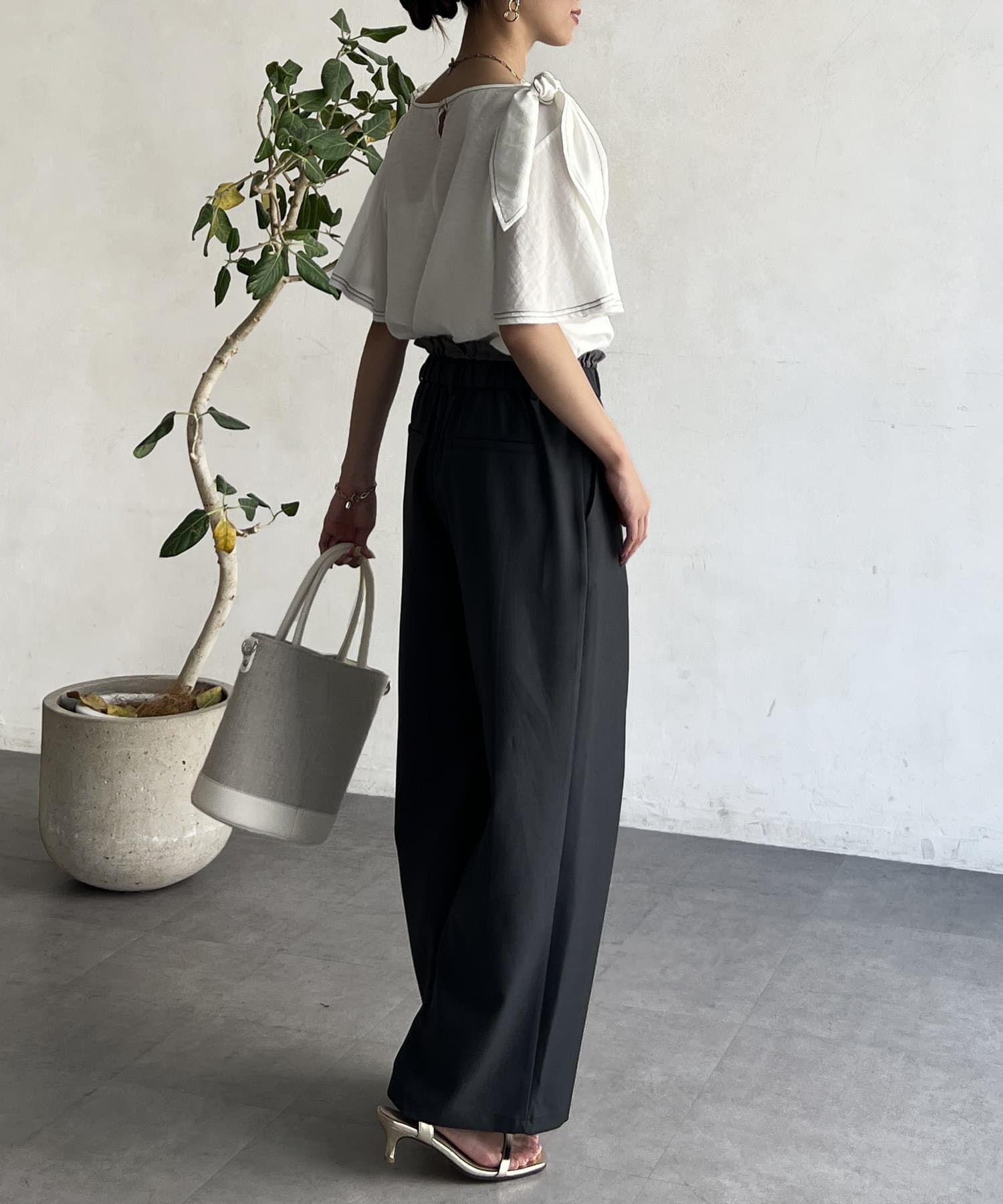 Chez toi(シェトワ) レイヤードウエストイージーパンツ