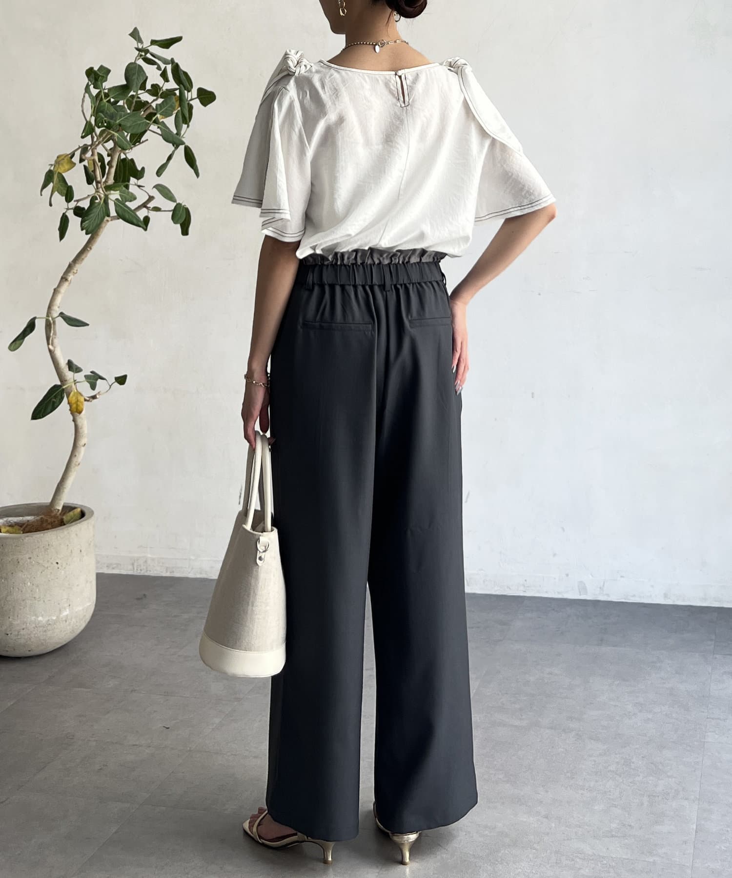 Chez toi(シェトワ) レイヤードウエストイージーパンツ