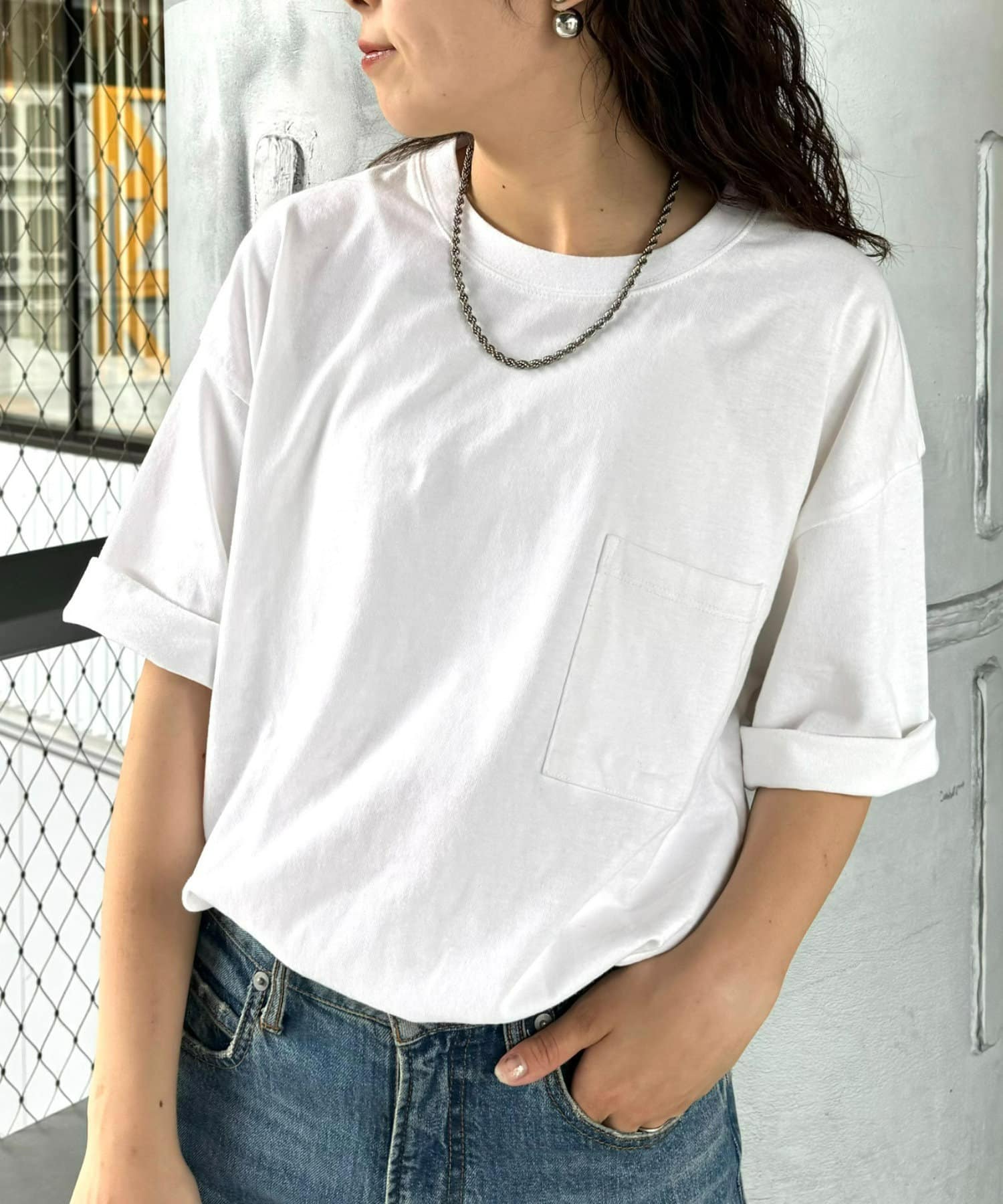 OUTLET(アウトレット) 【CIAOPANIC TYPY】コットンクルーネックポケット半袖Tシャツ