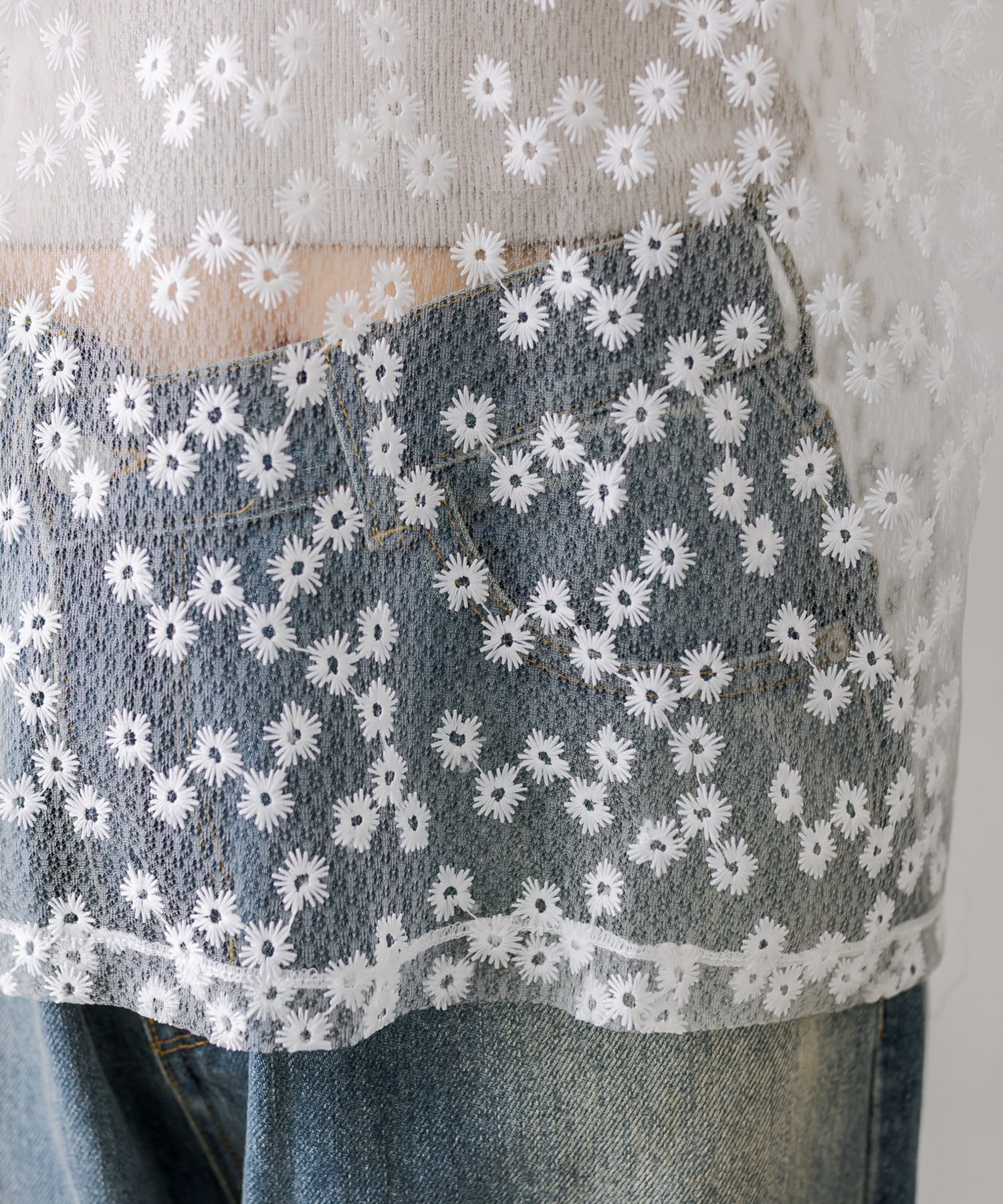 OUTLET(アウトレット) 【mystic】レースパワショルブラウス