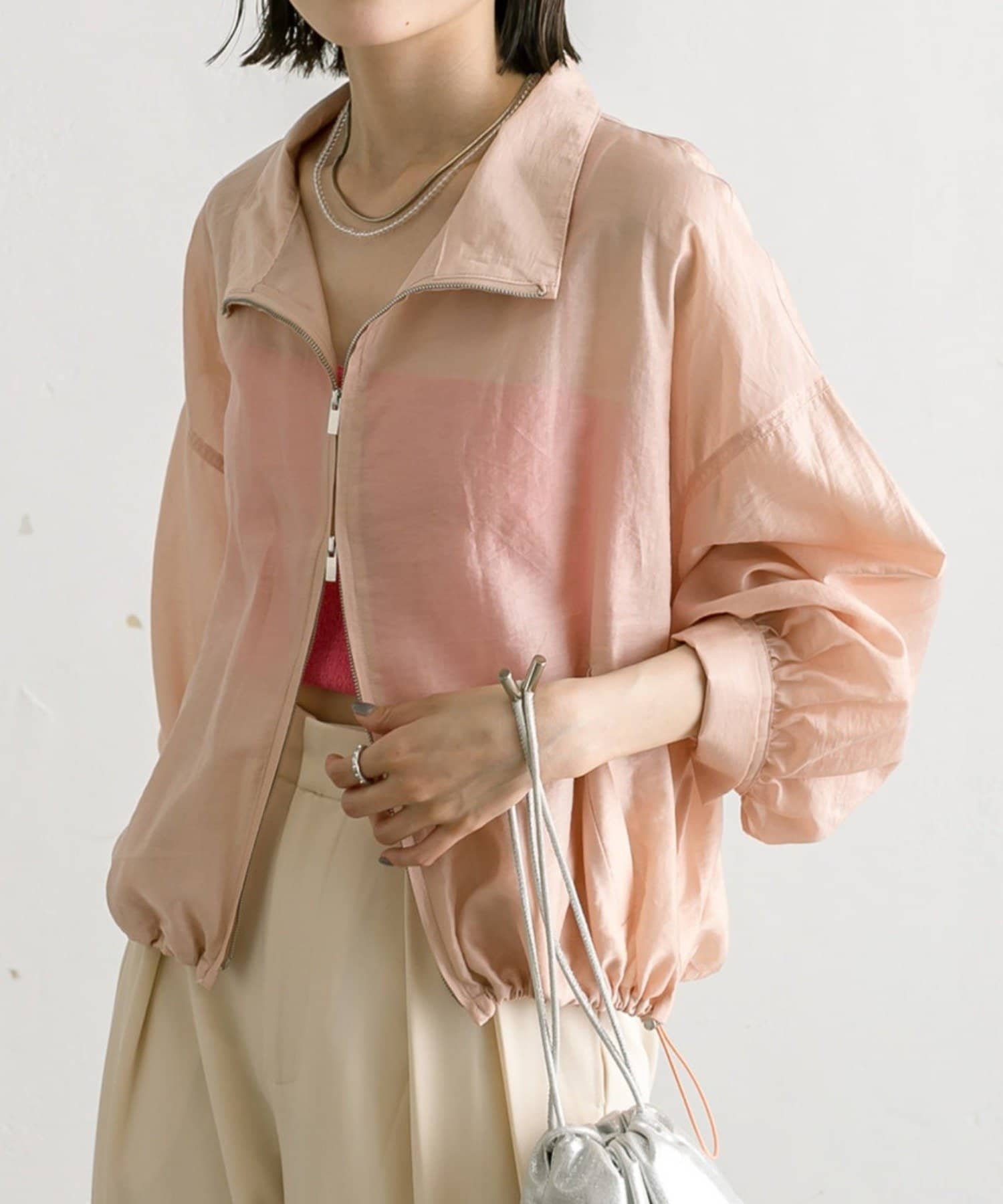 マレットメット　シアーブルゾン バルーンシアージップアップブルゾン[40814223]natural mist