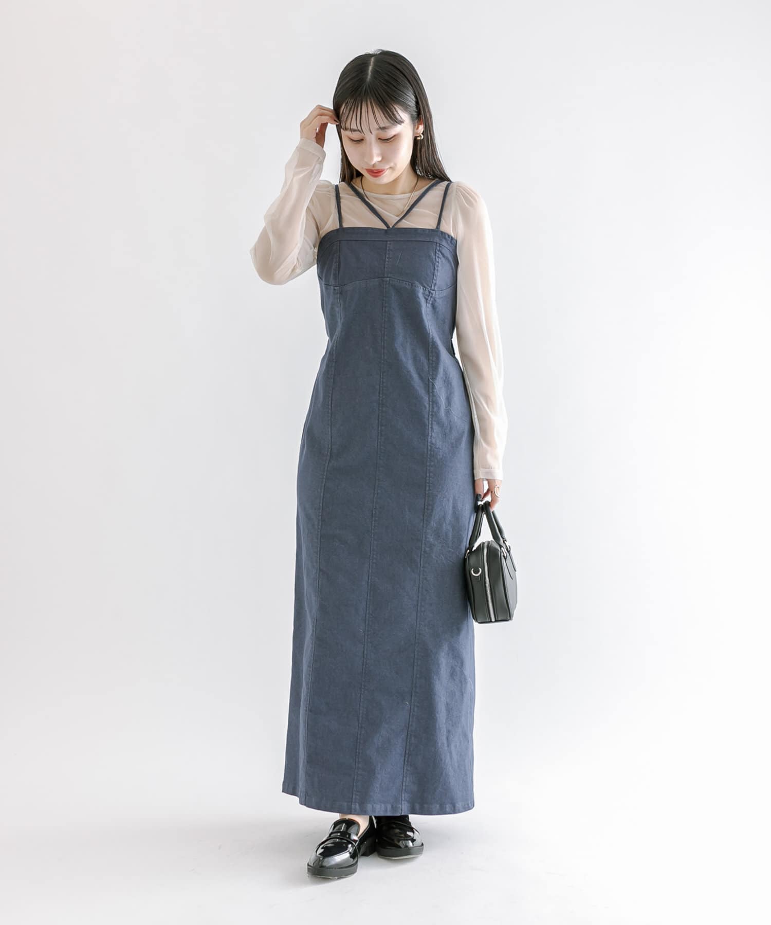 OUTLET(アウトレット) 【mystic】ツイルキャミワンピース