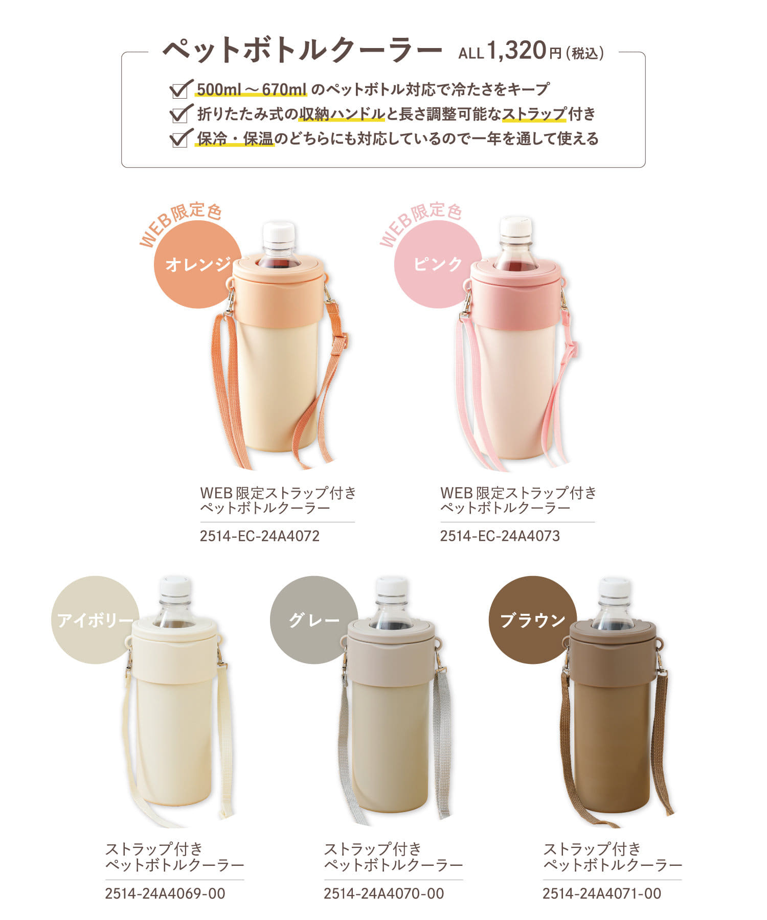 3COINS - WEB限定ペットボトルクーラー 3coins スリーコインズ