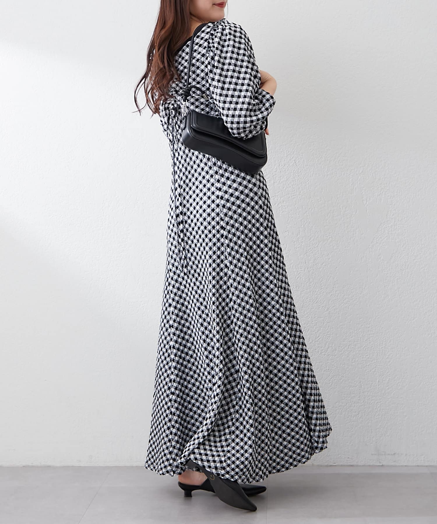 NICE CLAUP / OLIVE des OLIVE OUTLET(ナイスクラップ  / オリーブ デ オリーブ アウトレット) 【セットアイテム】【RMAF】配色カットジャガードワンピース