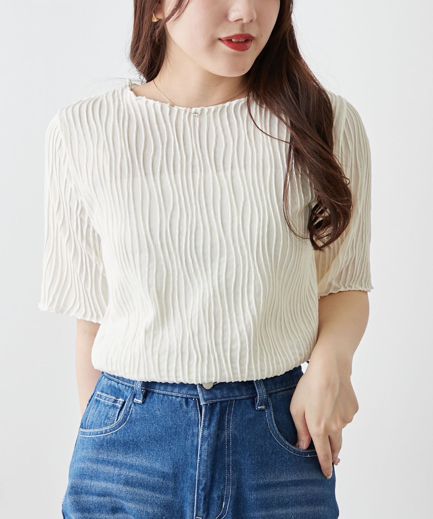 tシャツ ウェーブジャガードプルオーバー レディース 選べるデザイン】ウェーブジャガードプルオーバー | Remind me