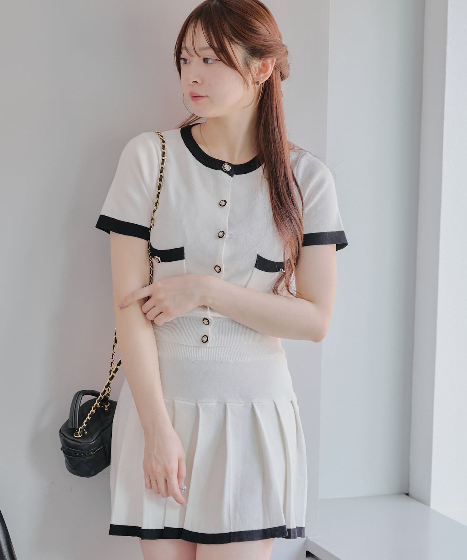 ナイスクラップ セットアップ アイボリー continuer de NICE CLAUP/セットアップダブルジャケット｜NICE