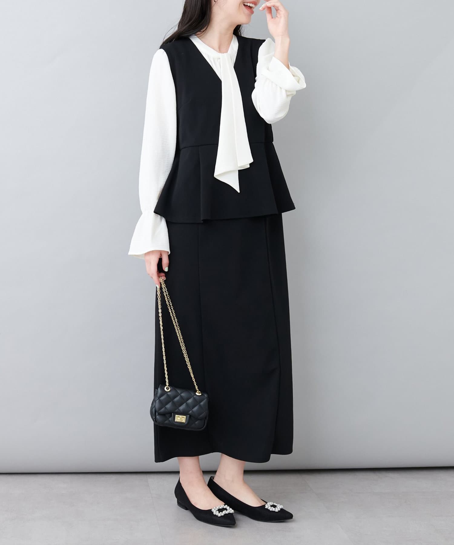 NICE CLAUP / OLIVE des OLIVE OUTLET(ナイスクラップ  / オリーブ デ オリーブ アウトレット) 【natural couture】セレモニーワンピース+ブラウスセット