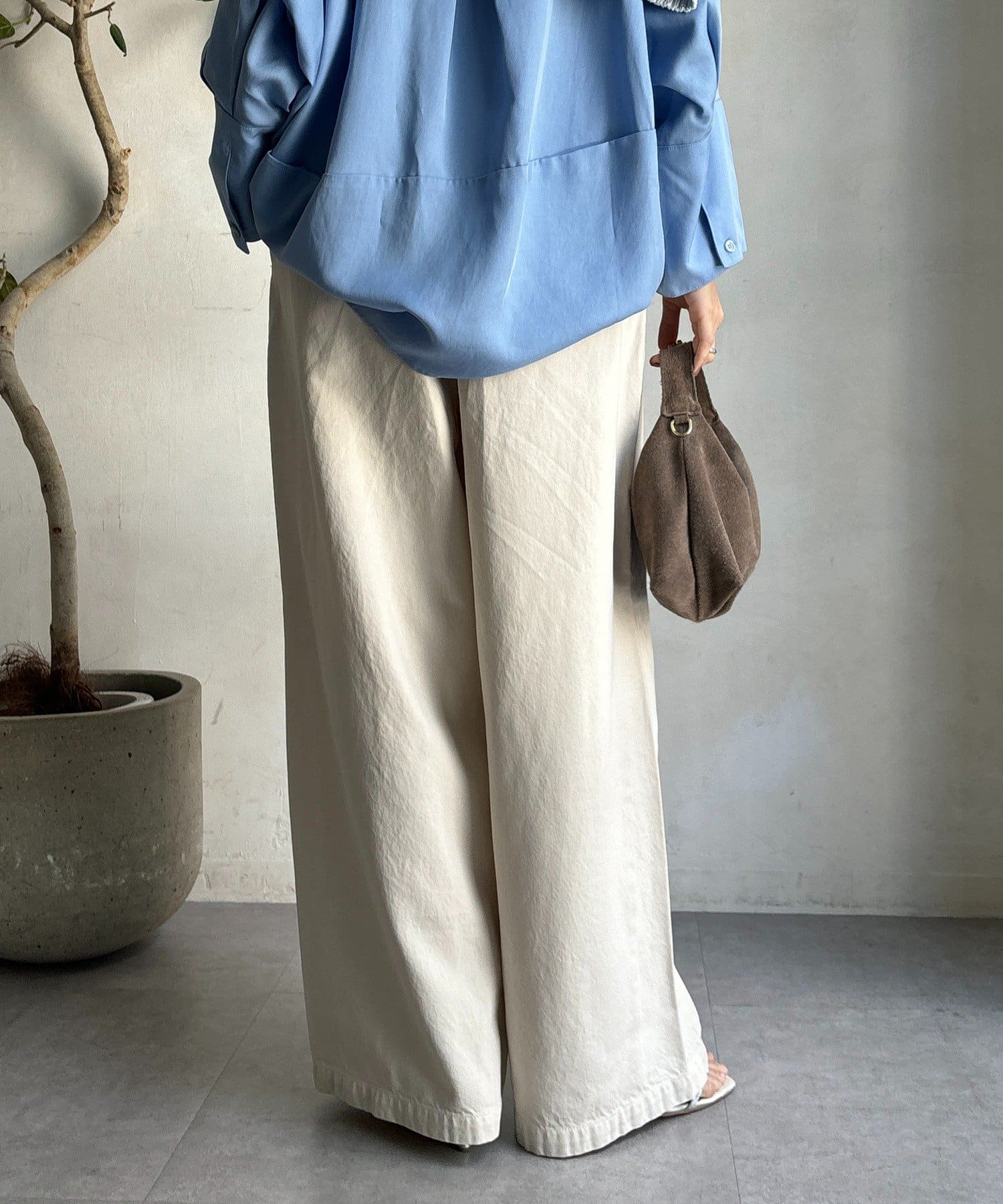 DOUDOU(ドゥドゥ) 【完売カラー再追加！】デニムワイドイージーパンツ