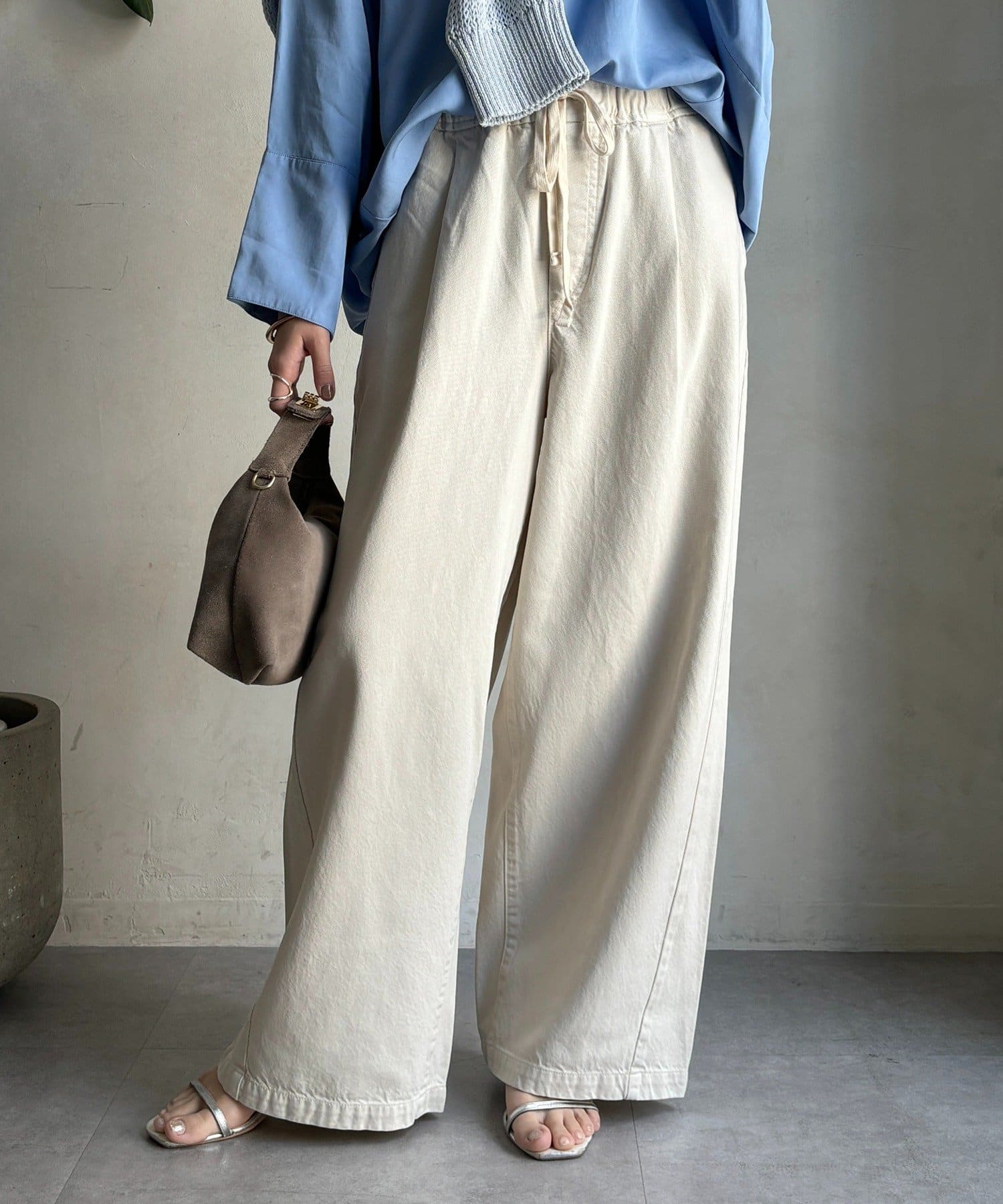 DOUDOU(ドゥドゥ) 【完売カラー再追加！】デニムワイドイージーパンツ