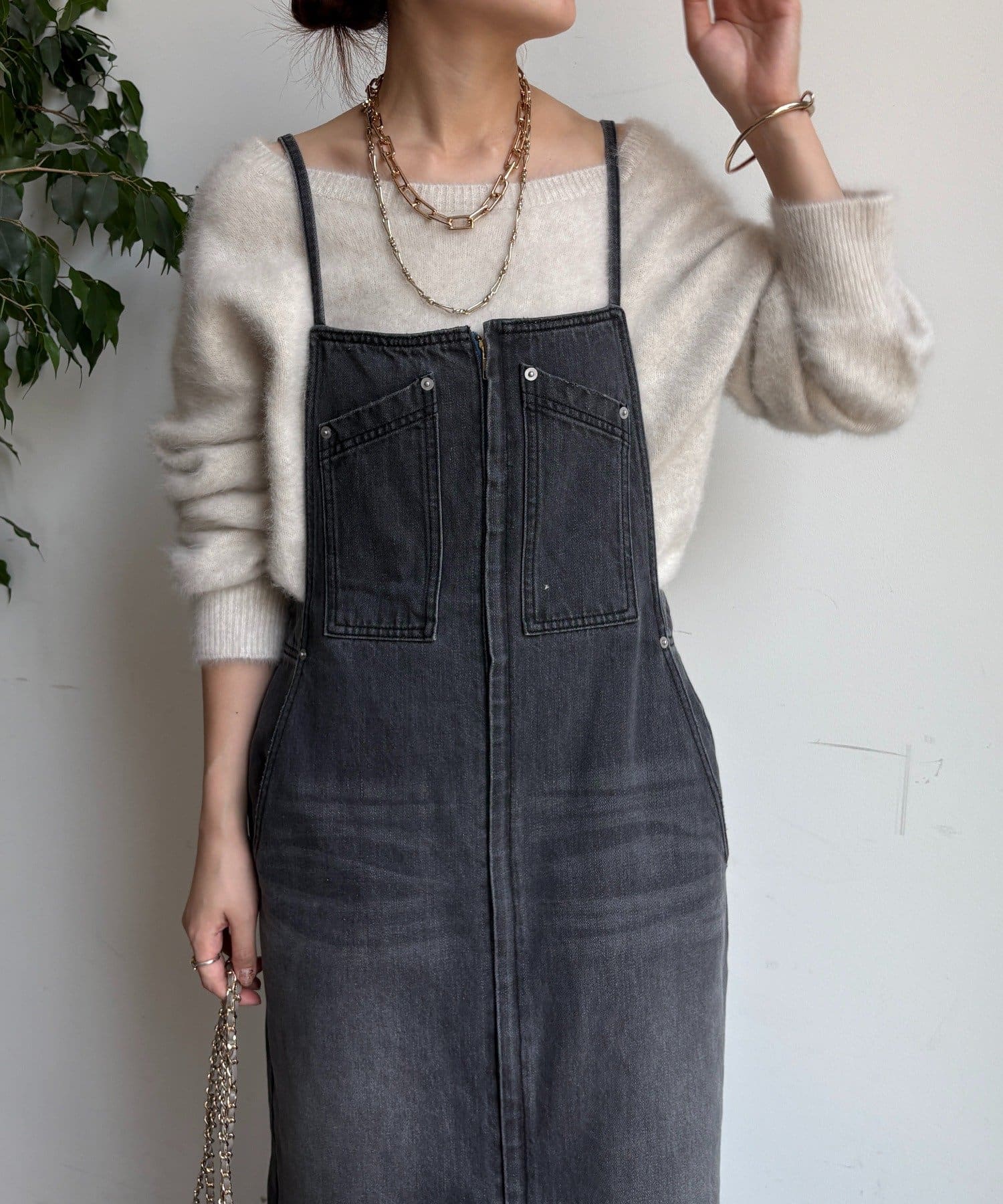 DOUDOU(ドゥドゥ) 【新色追加】デニムキャミジャンスカ