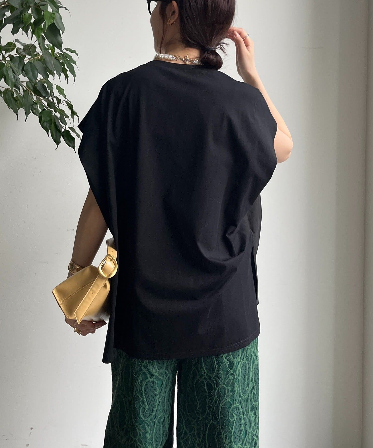 DOUDOU(ドゥドゥ) CONROロゴ布帛切替TEE