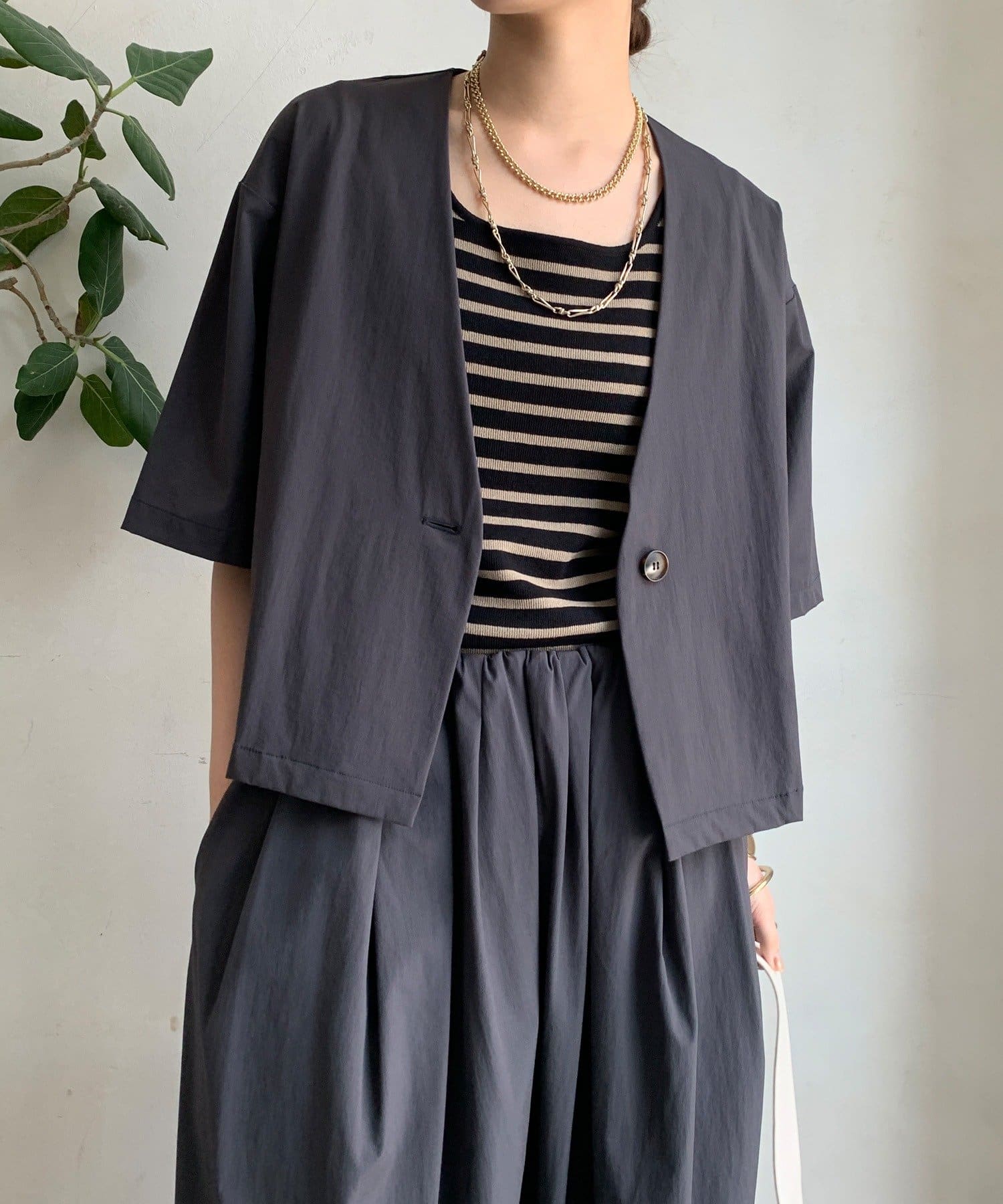DOUDOU(ドゥドゥ) 【WEB限定】接触冷感5分袖ジャケット