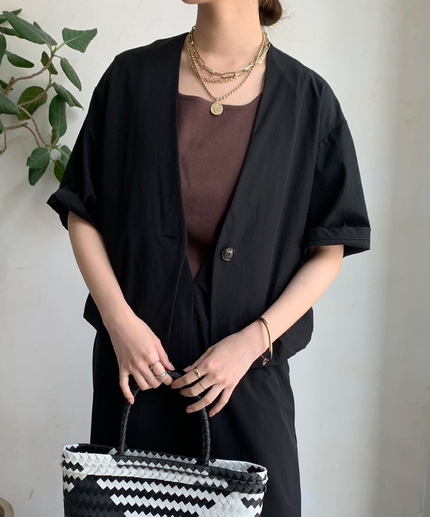 DOUDOU(ドゥドゥ) 【WEB限定】接触冷感5分袖ジャケット