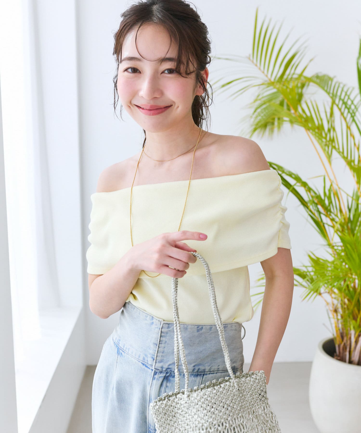 La boutique BonBon(ラブティックボンボン) 【美人見えカットソー】オフショルテレコカットソー