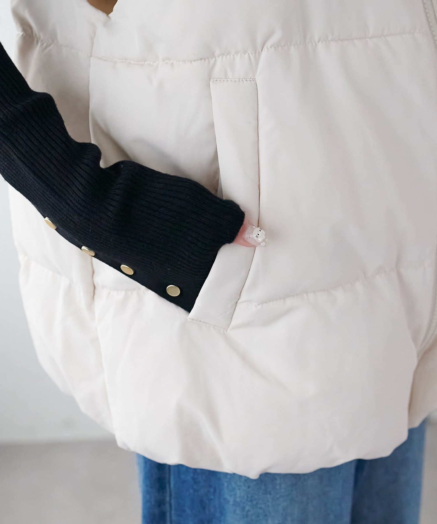 DISCOAT(ディスコート) 【リバイバル/WEB限定】スタンドカラーフェイクダウンベスト