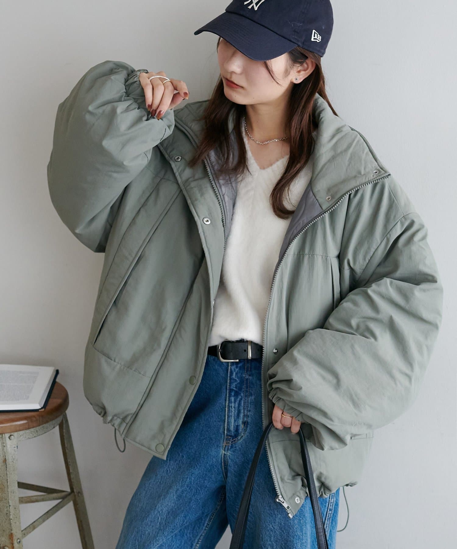 DISCOAT(ディスコート) 【首元まであたたかい◎/体型カバー/WEB限定】スタンドショートモンスタージャケット
