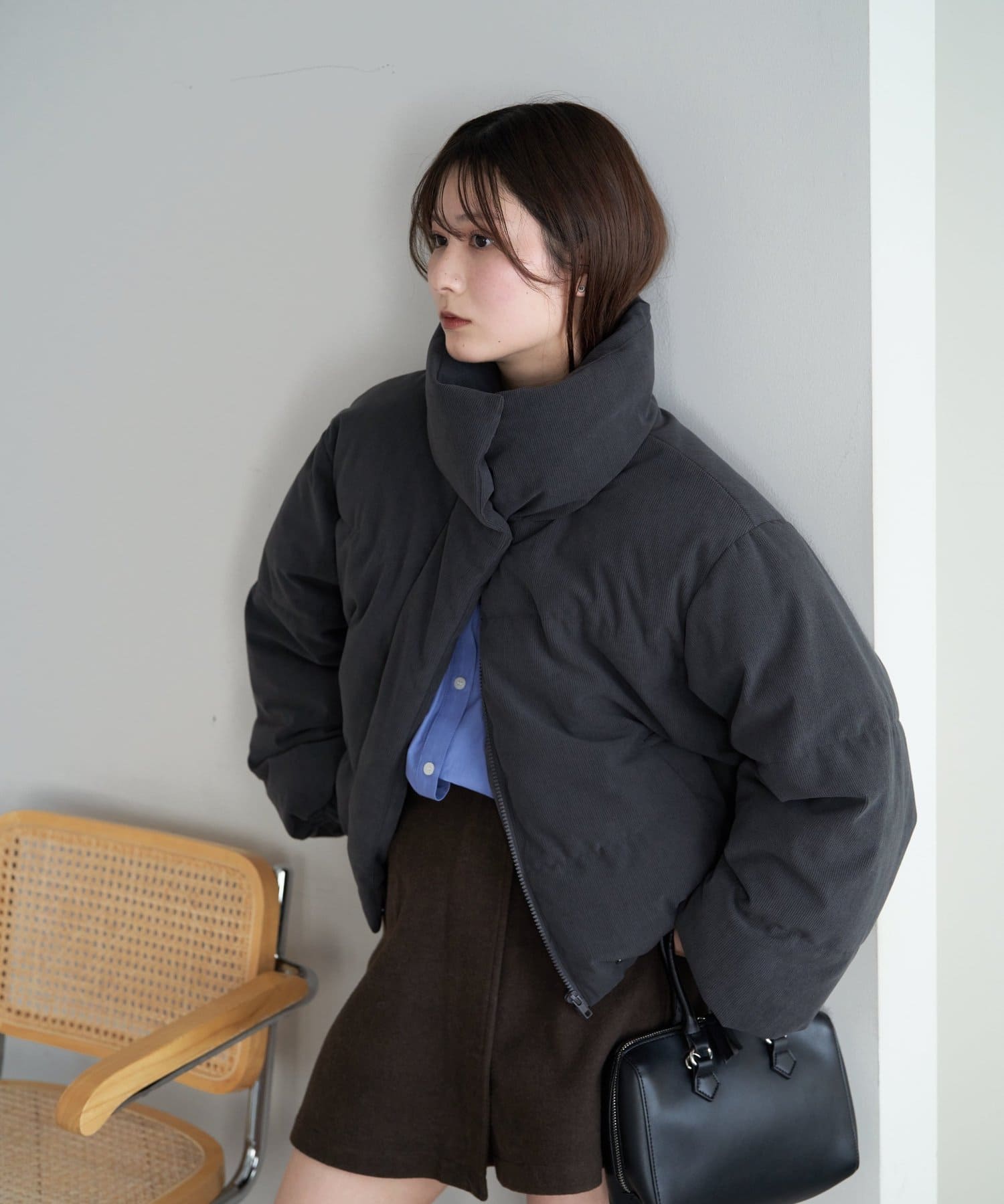 DISCOAT(ディスコート) 【上品にもカジュアルにも◎/WEB限定】コーデュロイフェイクダウンブルゾン