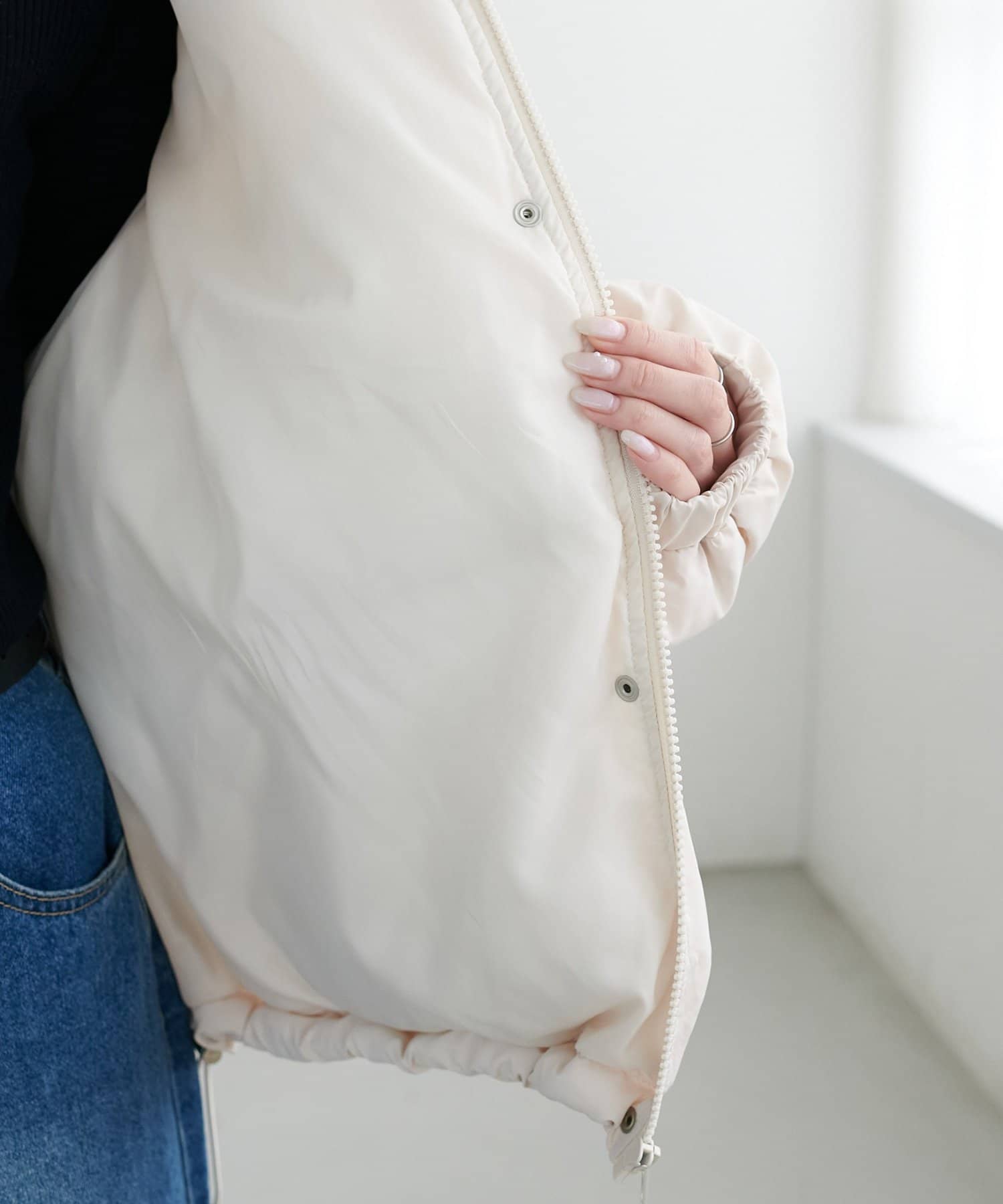 DISCOAT(ディスコート) 【万能アウター/マフラーいらず◎/WEB限定】袖ボリュームショートダウンジャケット