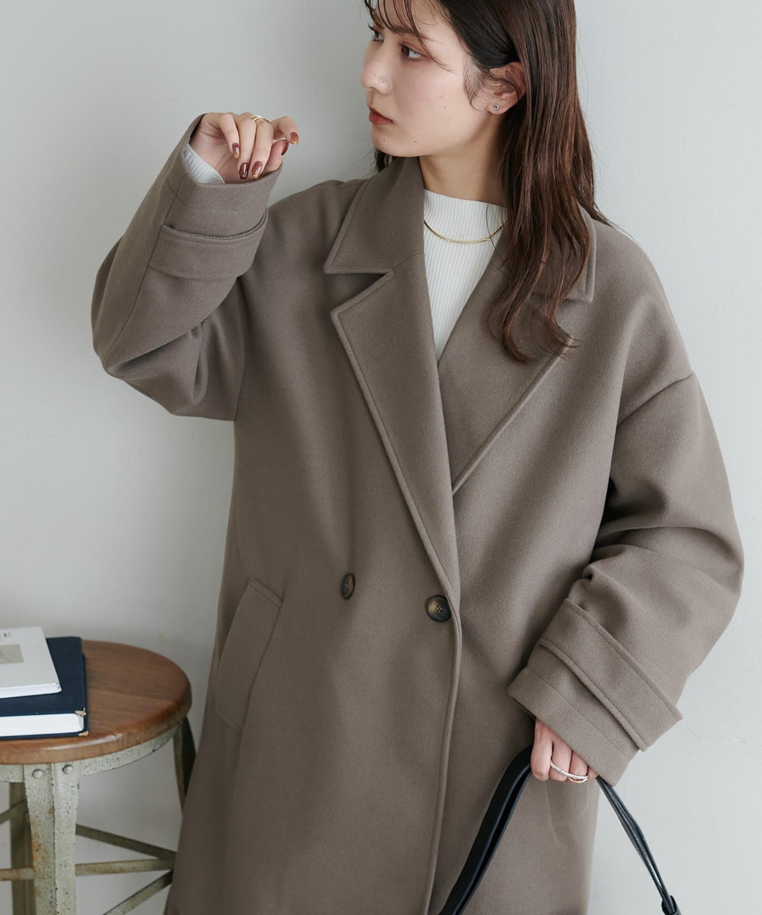 DISCOAT(ディスコート) 【6色展開/毛玉になりにくい!】ダブルロングコート《WEB限定》