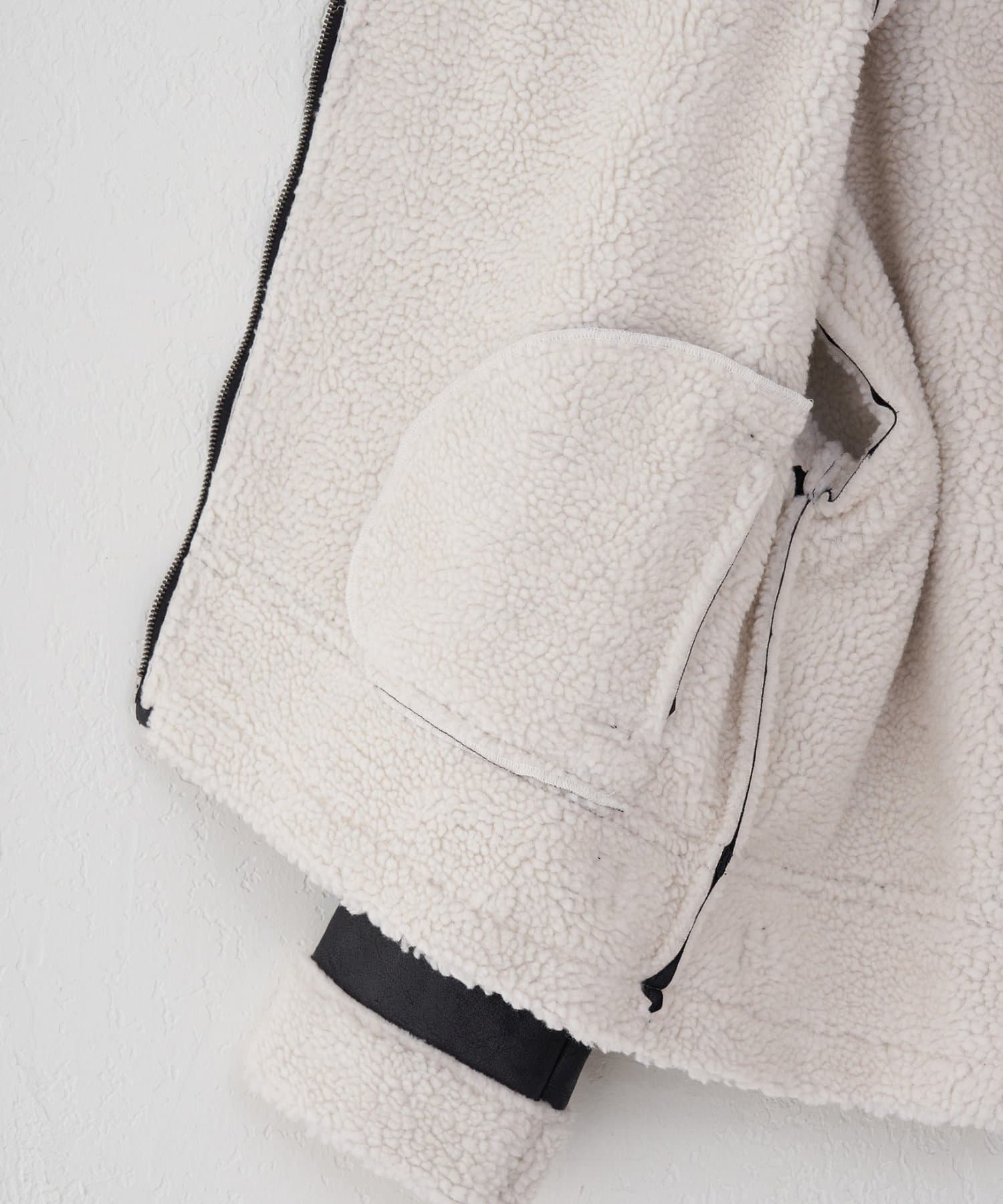 DISCOAT(ディスコート) 【首元3way仕様/マフラーいらず◎/WEB限定】フェイクレザージャケット