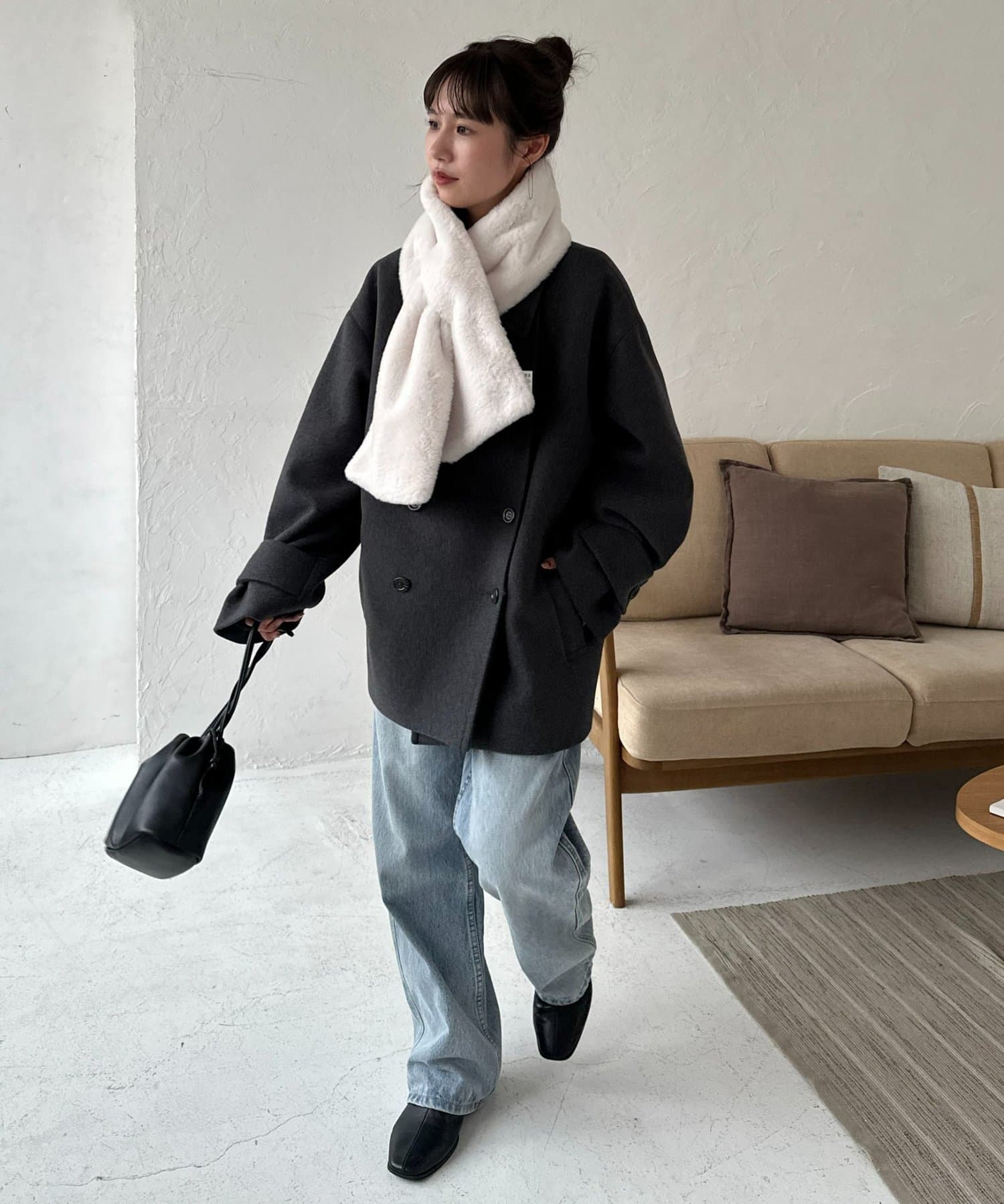 DISCOAT(ディスコート) 【WEB限定】フェイクファーマフラー