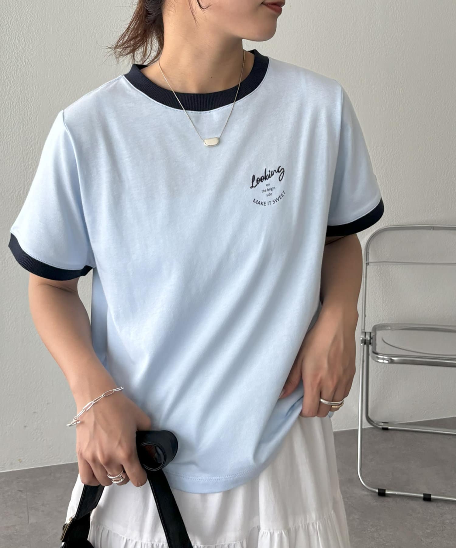WEB限定】Lookingリンガーコンパクト半袖Tシャツ | DISCOAT(ディス