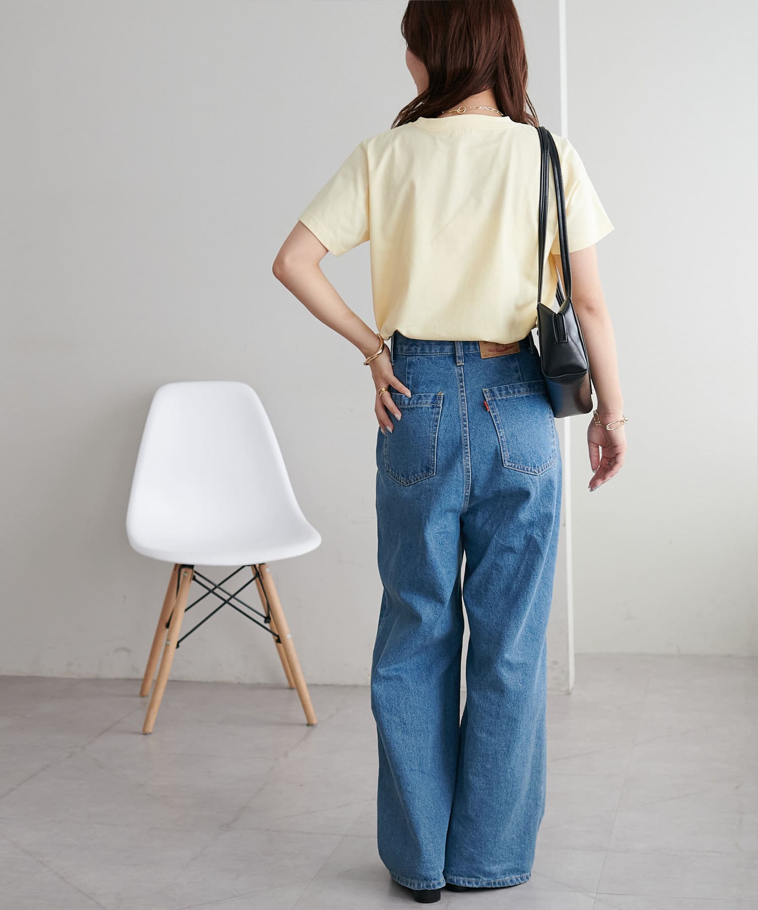 DISCOAT(ディスコート) 【9色展開】線抜きハート刺繍コンパクト半袖Tシャツ《WEB限定》