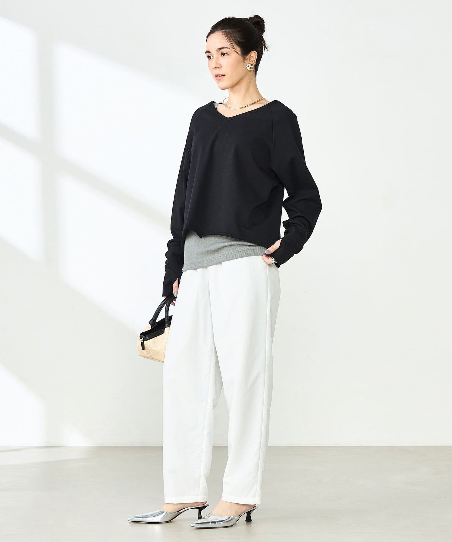 eLLa ウエストフリルパンツ　新品　撥水 BOTTOMS | e L L a