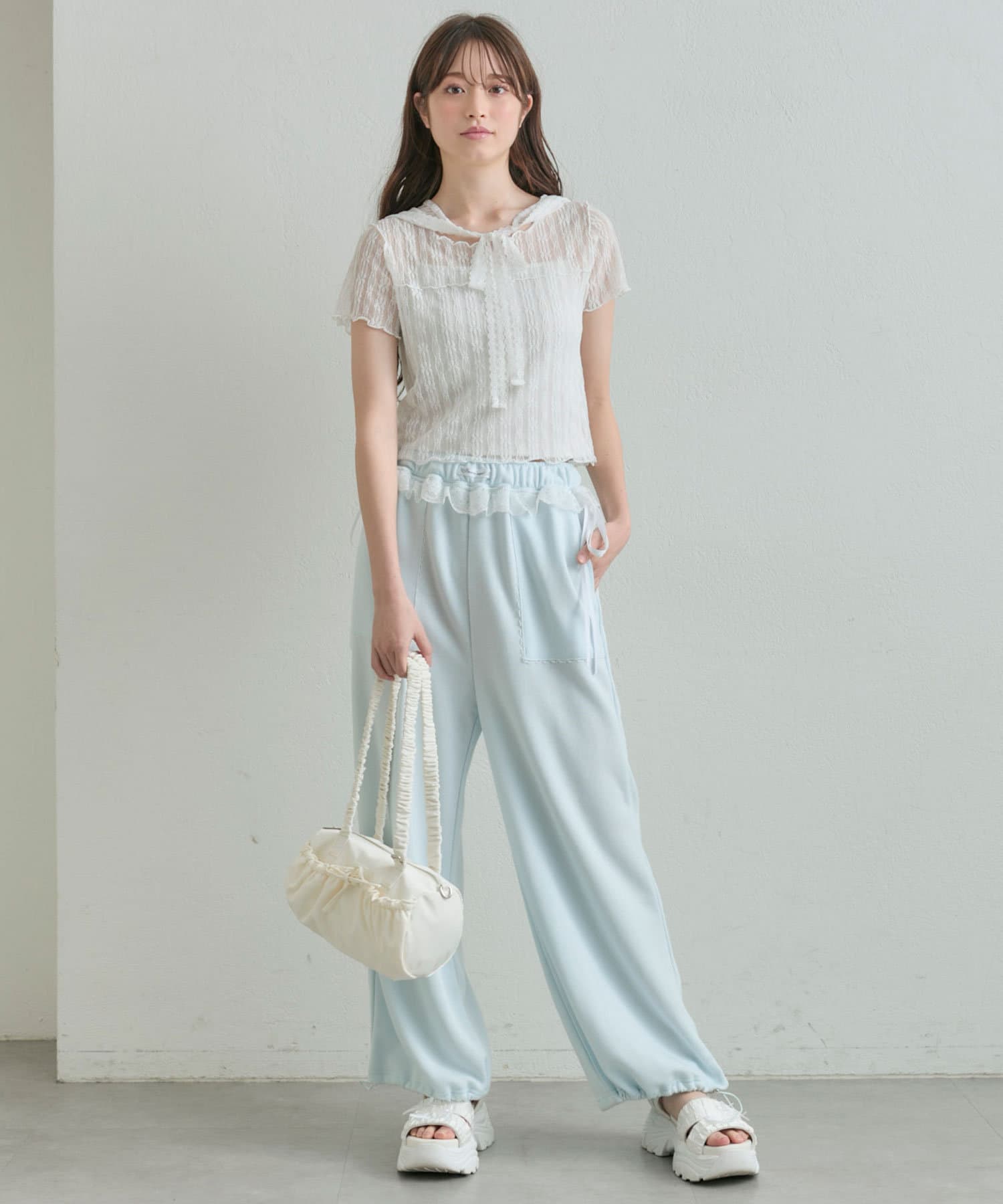 SNSで話題の！】ウエストフリルスウェットパンツ | OLIVE des
