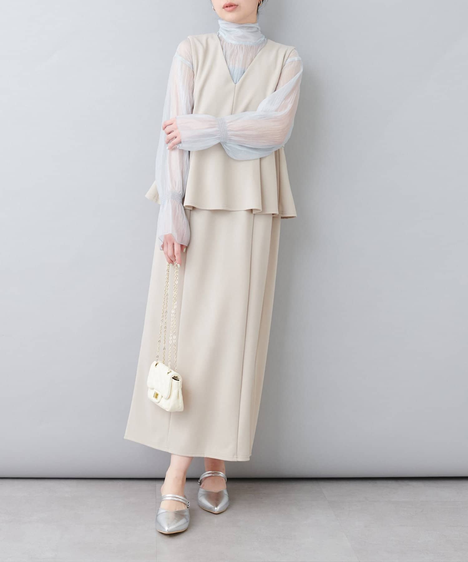 NICE CLAUP / OLIVE des OLIVE OUTLET(ナイスクラップ  / オリーブ デ オリーブ アウトレット) 【natural couture】セレモニーワンピース+ブラウスセット