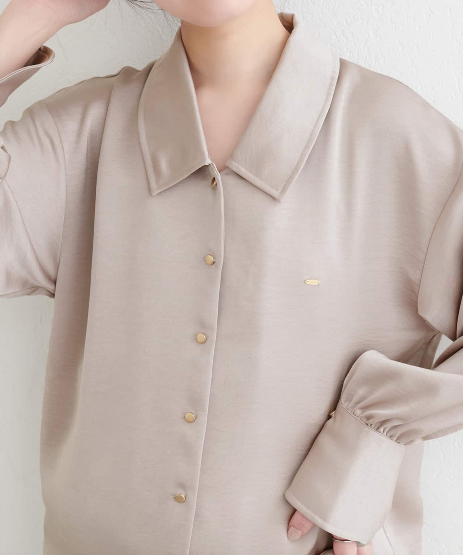 NICE CLAUP / OLIVE des OLIVE OUTLET(ナイスクラップ  / オリーブ デ オリーブ アウトレット) 【natural couture】プチメタルプレート付きブラウス