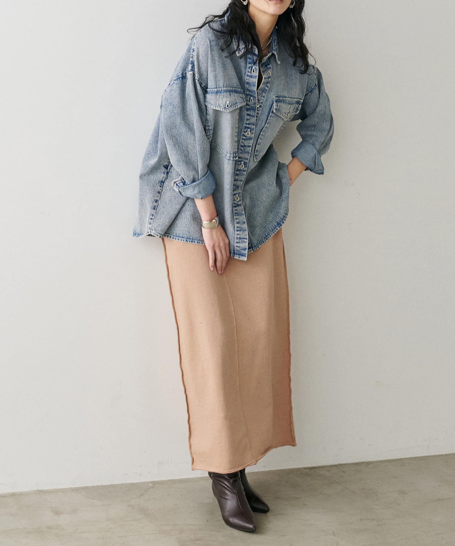 NICE CLAUP / OLIVE des OLIVE OUTLET(ナイスクラップ  / オリーブ デ オリーブ アウトレット) 【LARUTA】ヴィンテージライクスウェットスカート