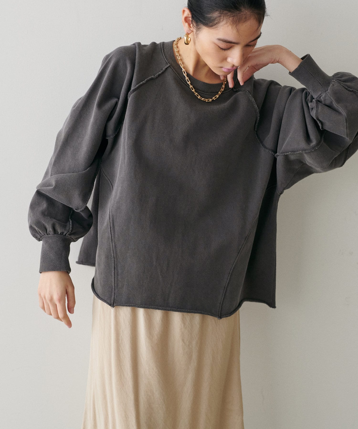 NICE CLAUP / OLIVE des OLIVE OUTLET(ナイスクラップ  / オリーブ デ オリーブ アウトレット) 【LARUTA】ヴィンテージライクスウェットプルオーバー