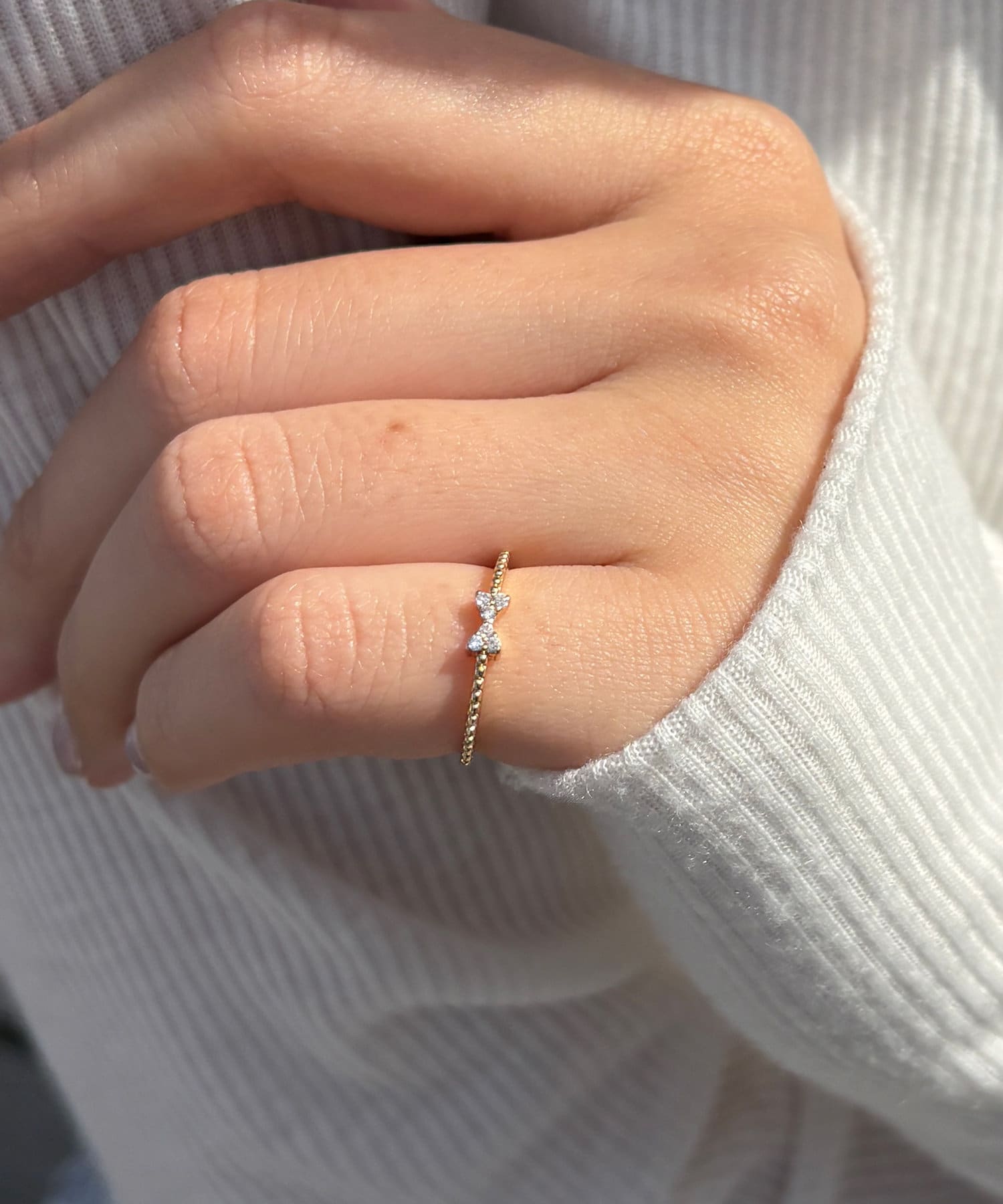 Lattice(ラティス) ストーンリボンピンキーリング