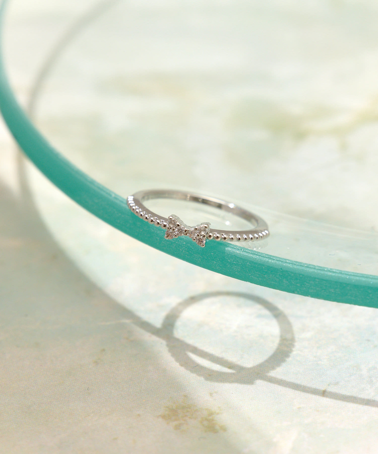 Lattice(ラティス) ストーンリボンピンキーリング