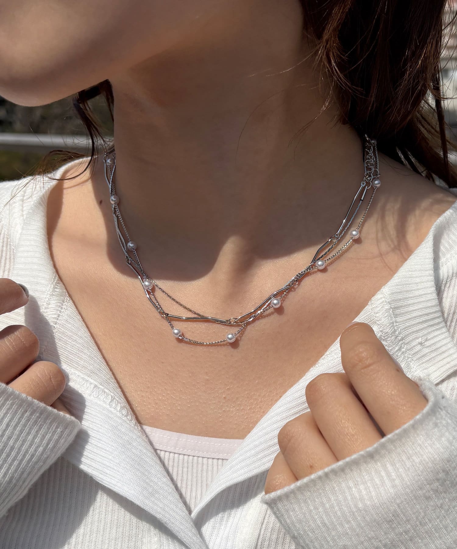 Lattice(ラティス) うねうねパールネックレスセット(3P)