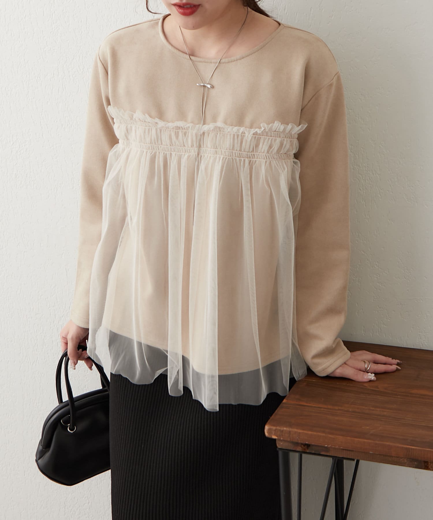 NICE CLAUP / OLIVE des OLIVE OUTLET(ナイスクラップ  / オリーブ デ オリーブ アウトレット) 【RMAF】スエポンチュールドッキングプルオーバー